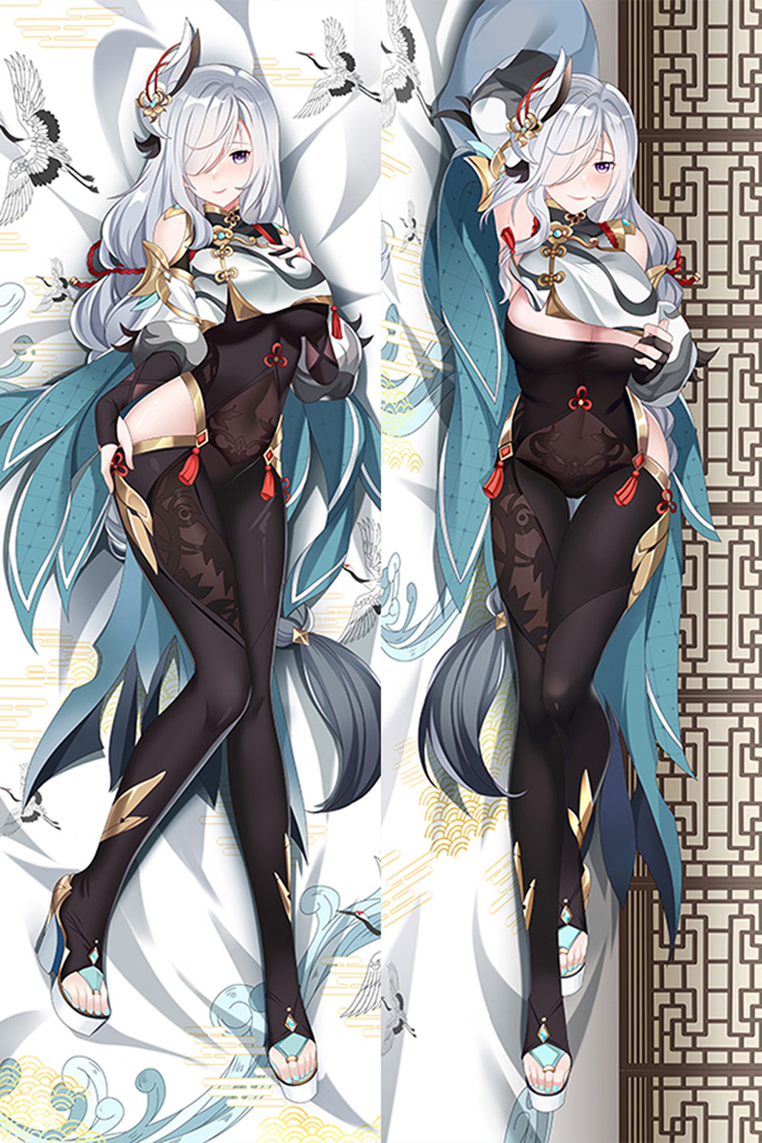 Shenhe from Genshin Impact dakimakura cover