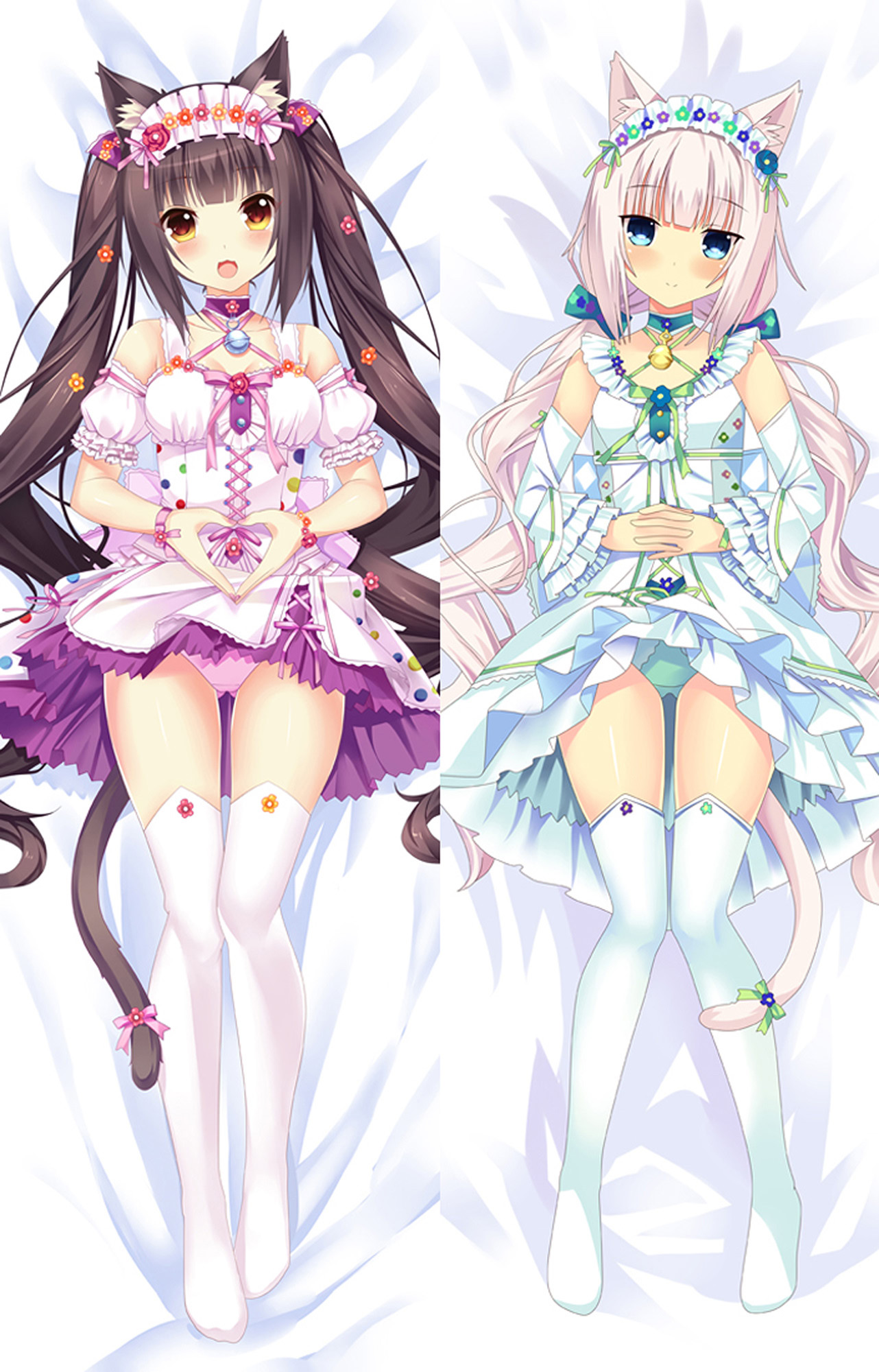 Chocola and Vanilla from "Nekopara" Body Pillow Dakimakura Case