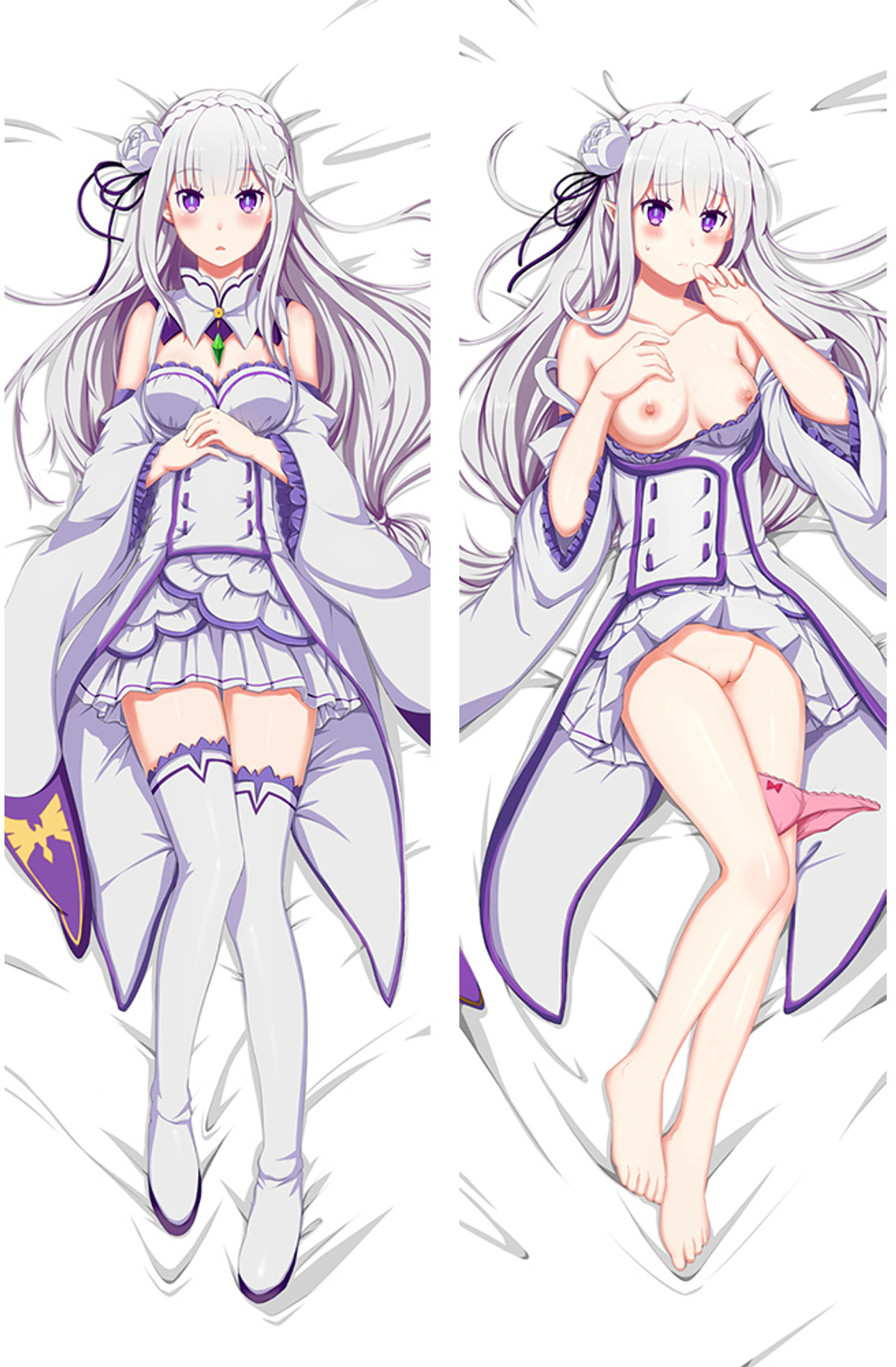 Emilia from "Re: Zero" NSFW Uncensored Body Pillow Dakimakura Case