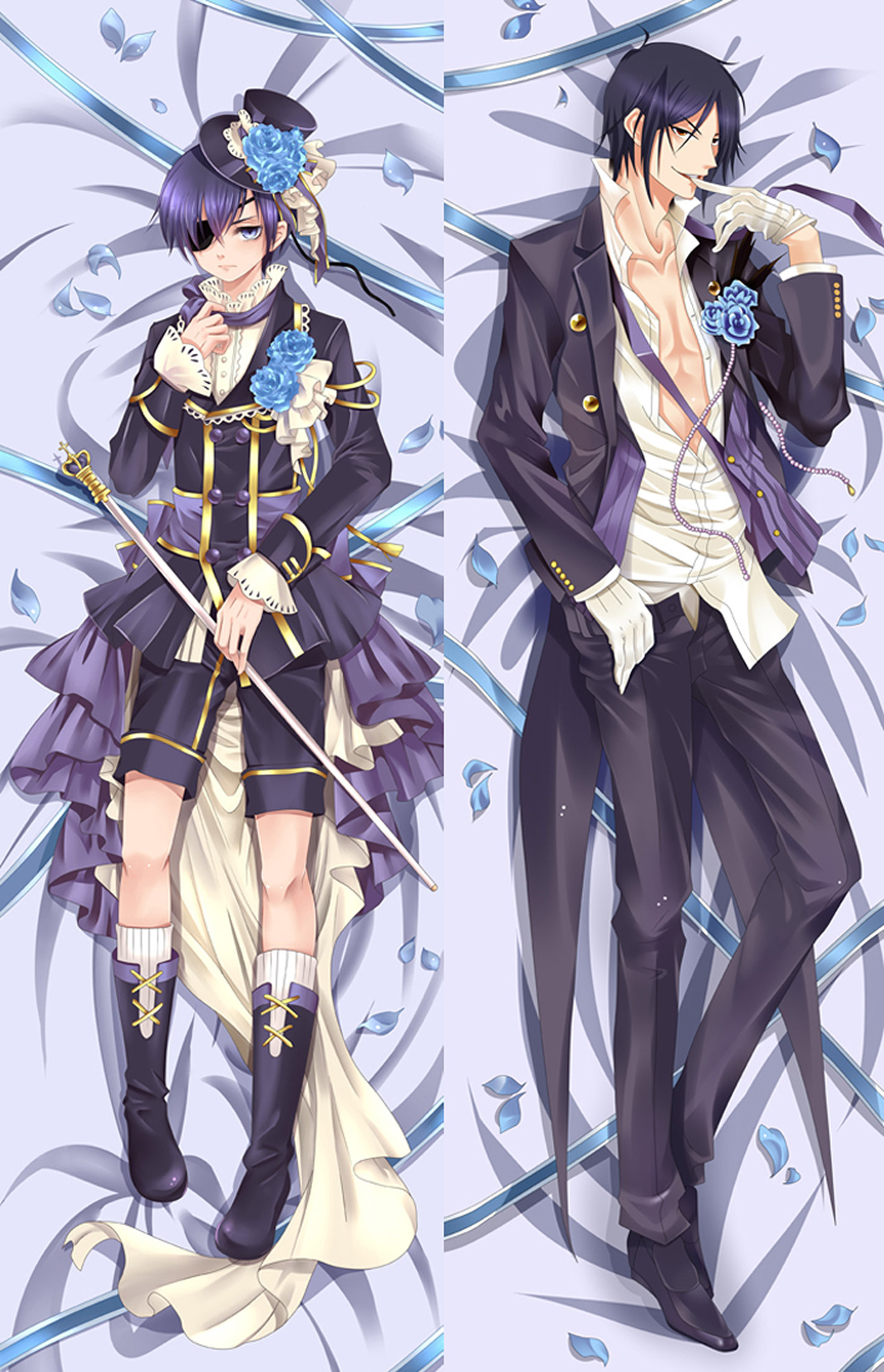 Ciel Phantomhive and Sebastian Michaelis from "Black Butler" Body Pillow Dakimakura Case