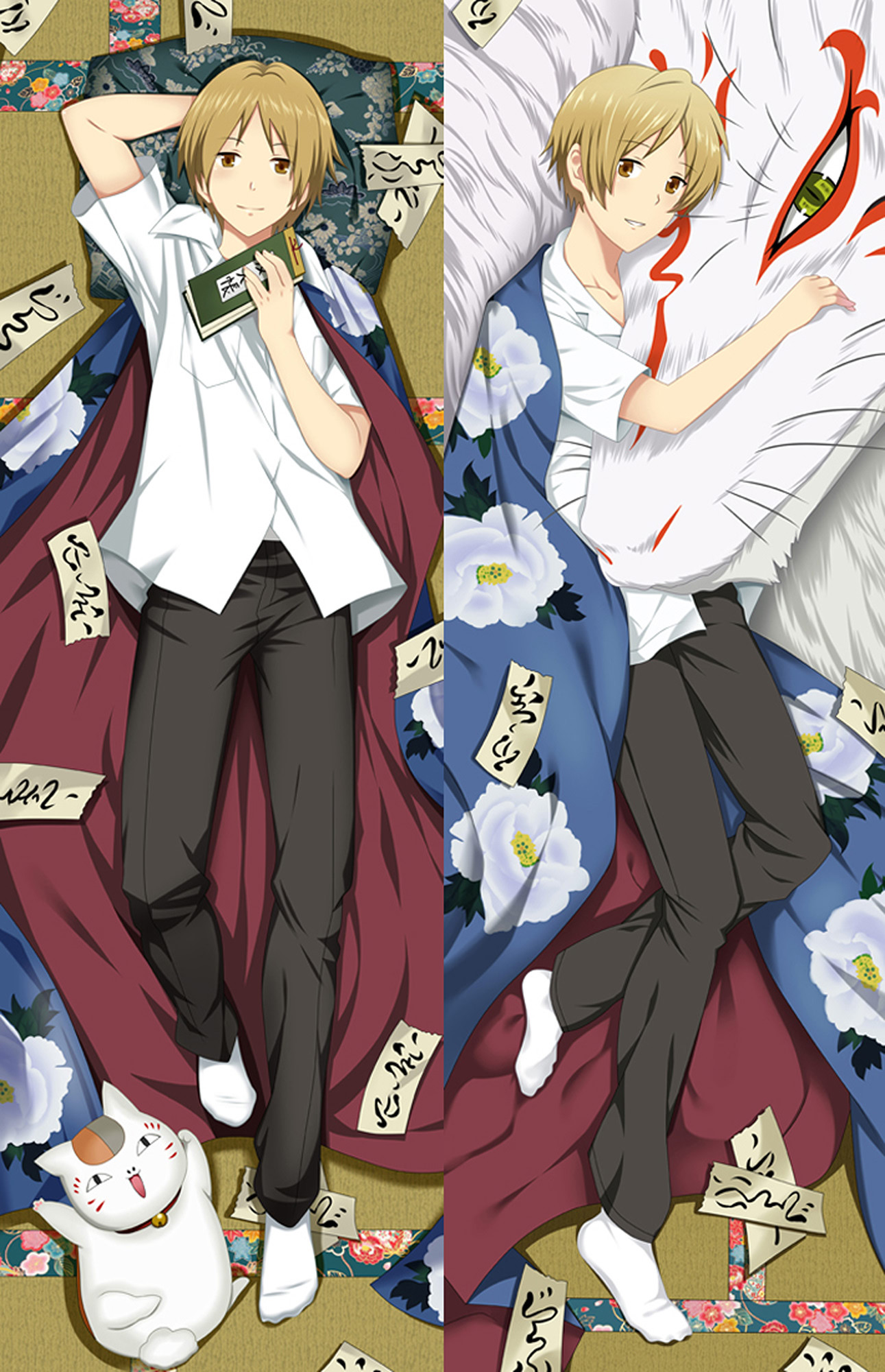 Takashi Natsume and Nyanko Sensei from "Natsume's Book of Friends" Body Pillow Dakimakura Case