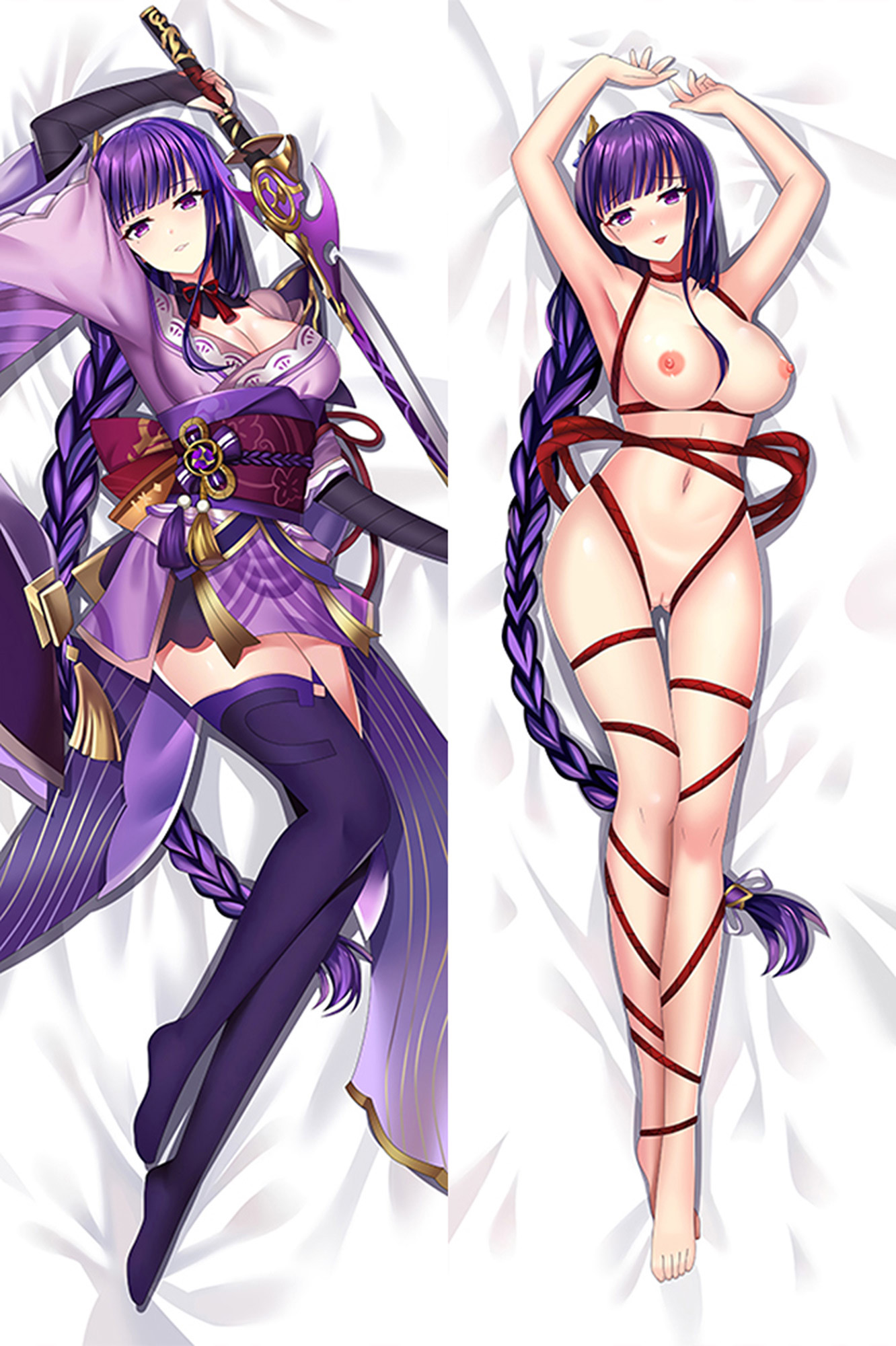 Raiden Shogun from "Genshin Impact" NSFW Uncensored Body Pillow Dakimakura Case