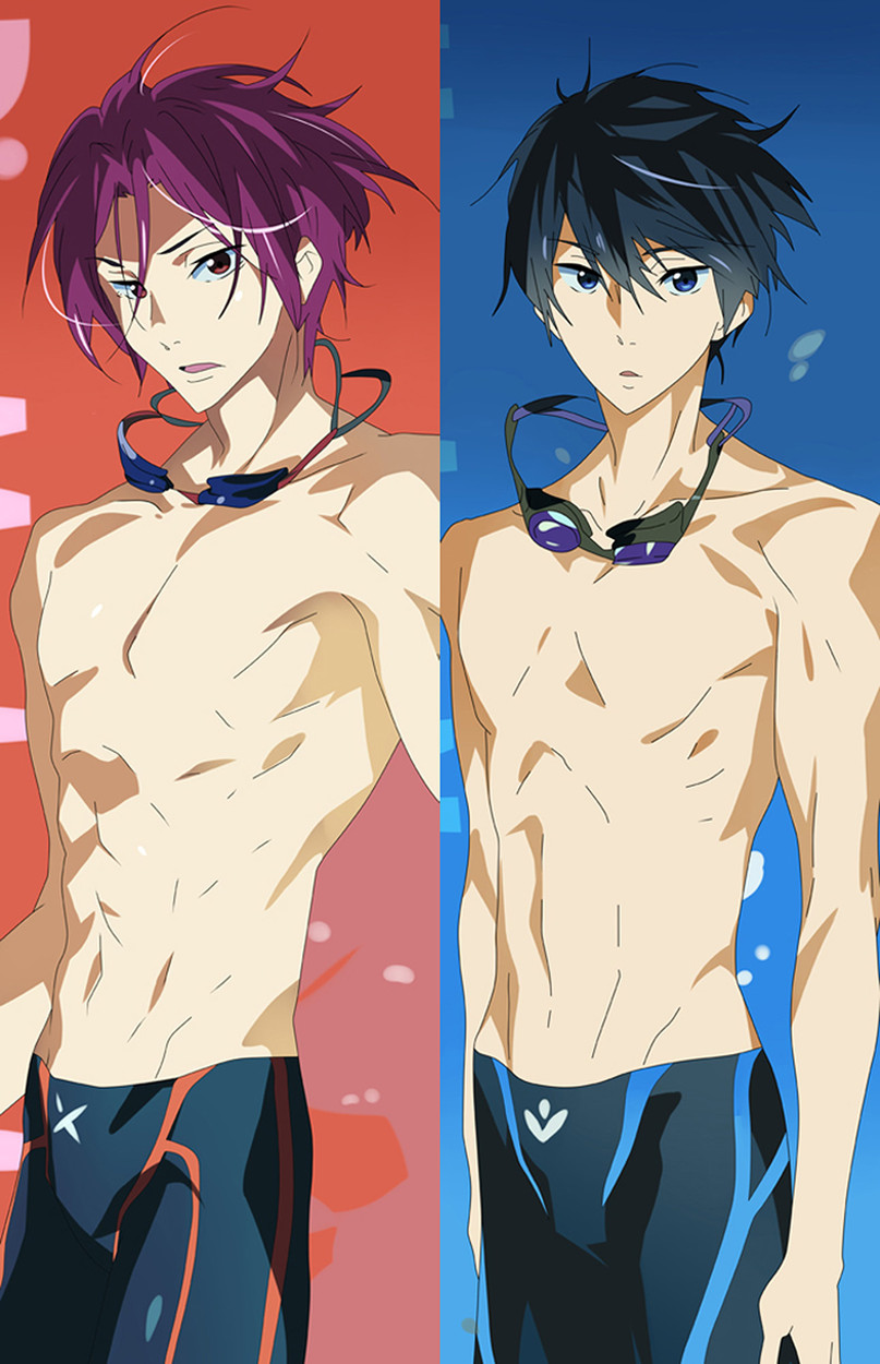 Rin and Haruka from Free! dakimakura cover