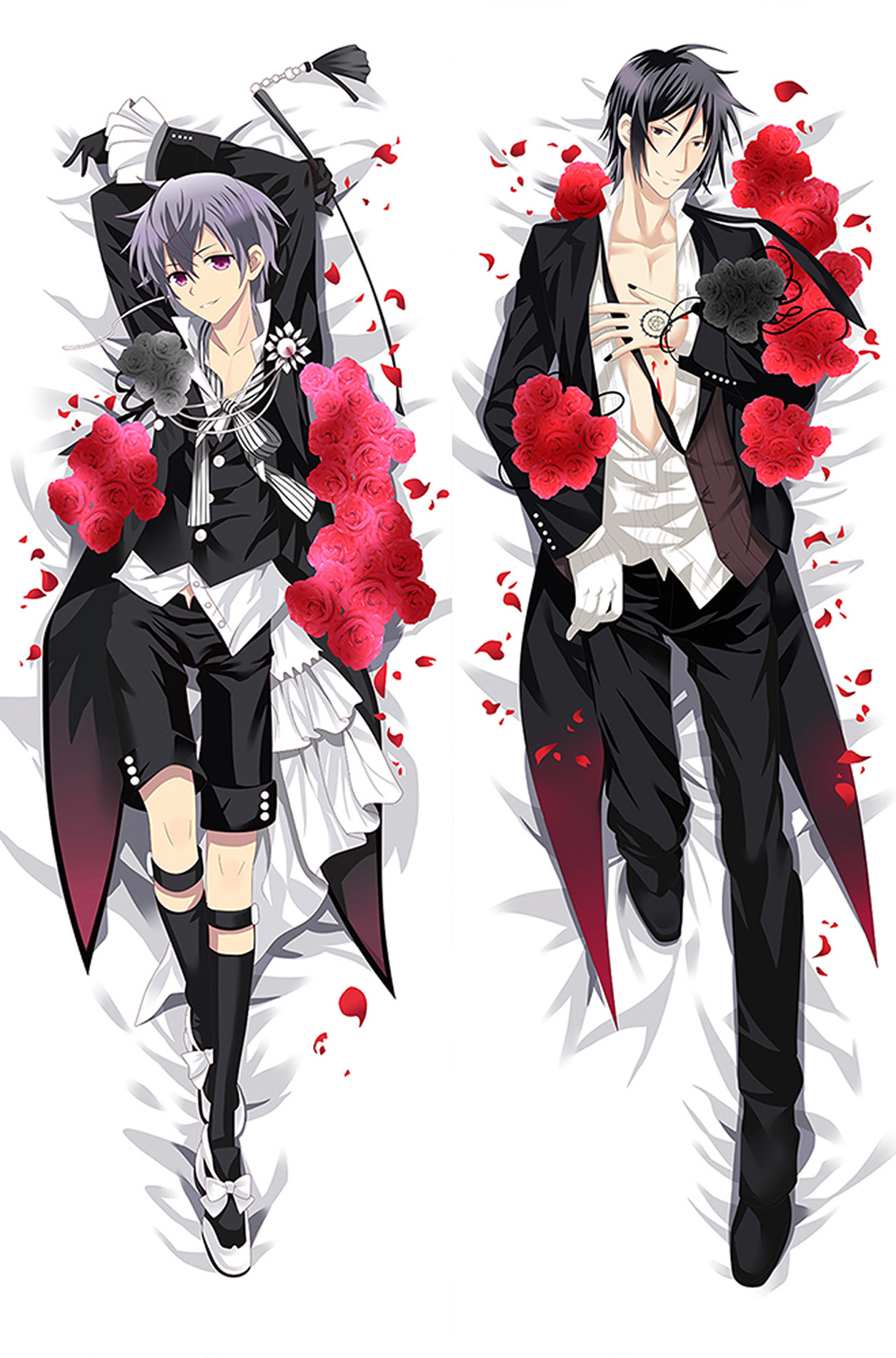 Ciel Phantomhive and Sebastian Michaelis from Black Butler dakimakura cover