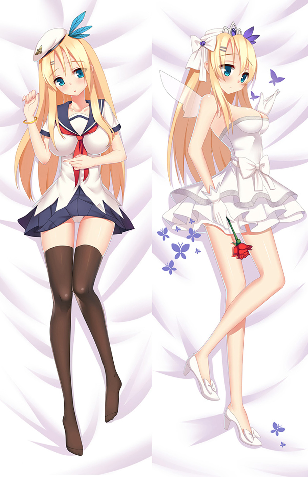 Saratoga Love Butterfly (Warship Girls) Dakimakura Body Pillow Cover
