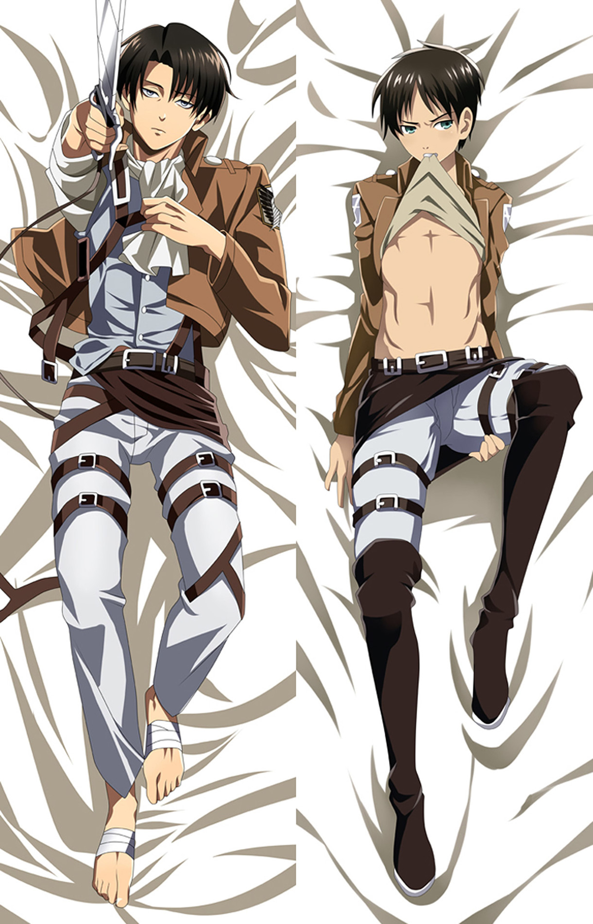 Eren Yeager and Levi Ackerman from Attack on Titan dakimakura cover