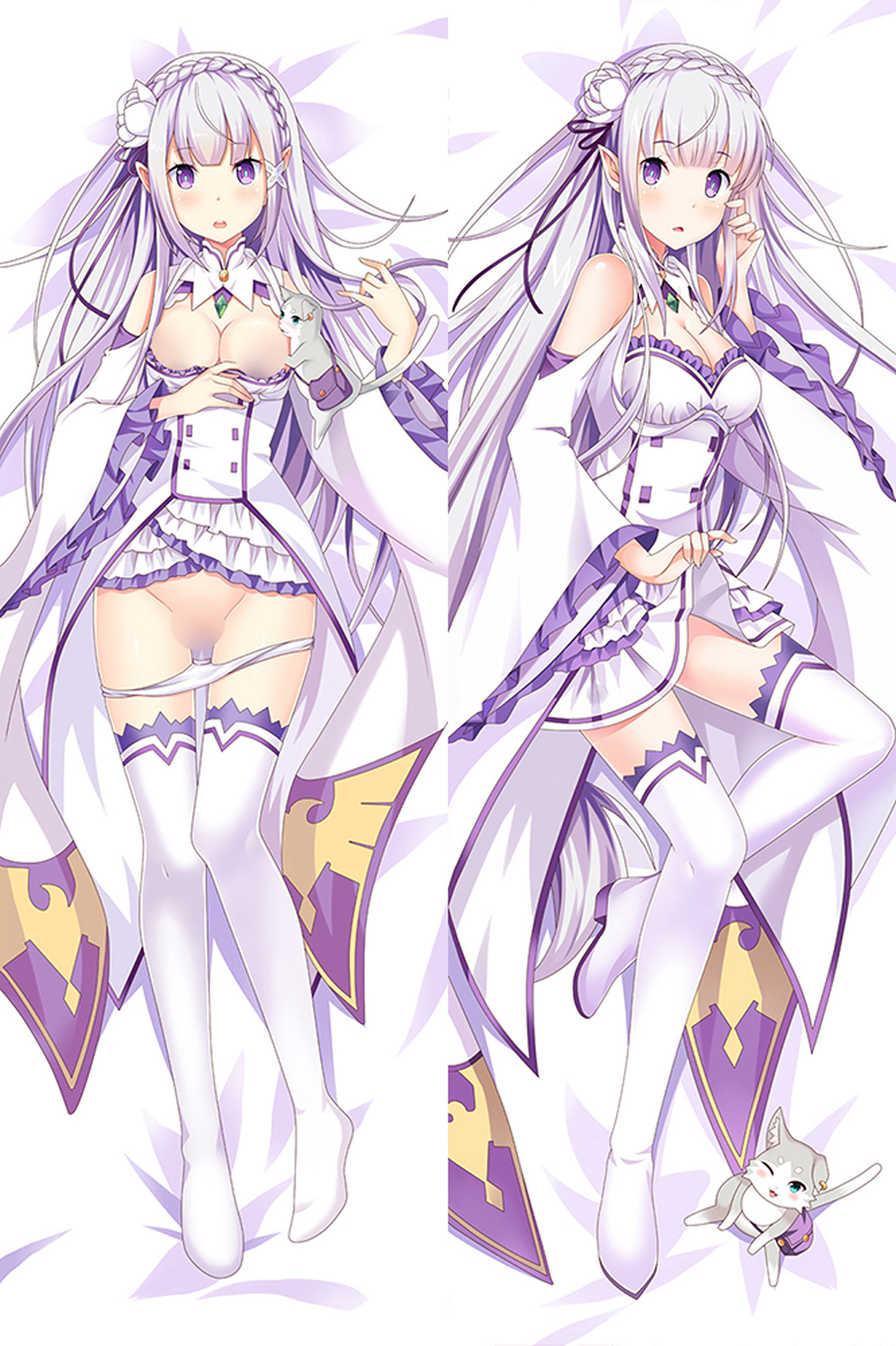Emilia (Re: Zero) 18+ NSFW Dakimakura Body Pillow Cover