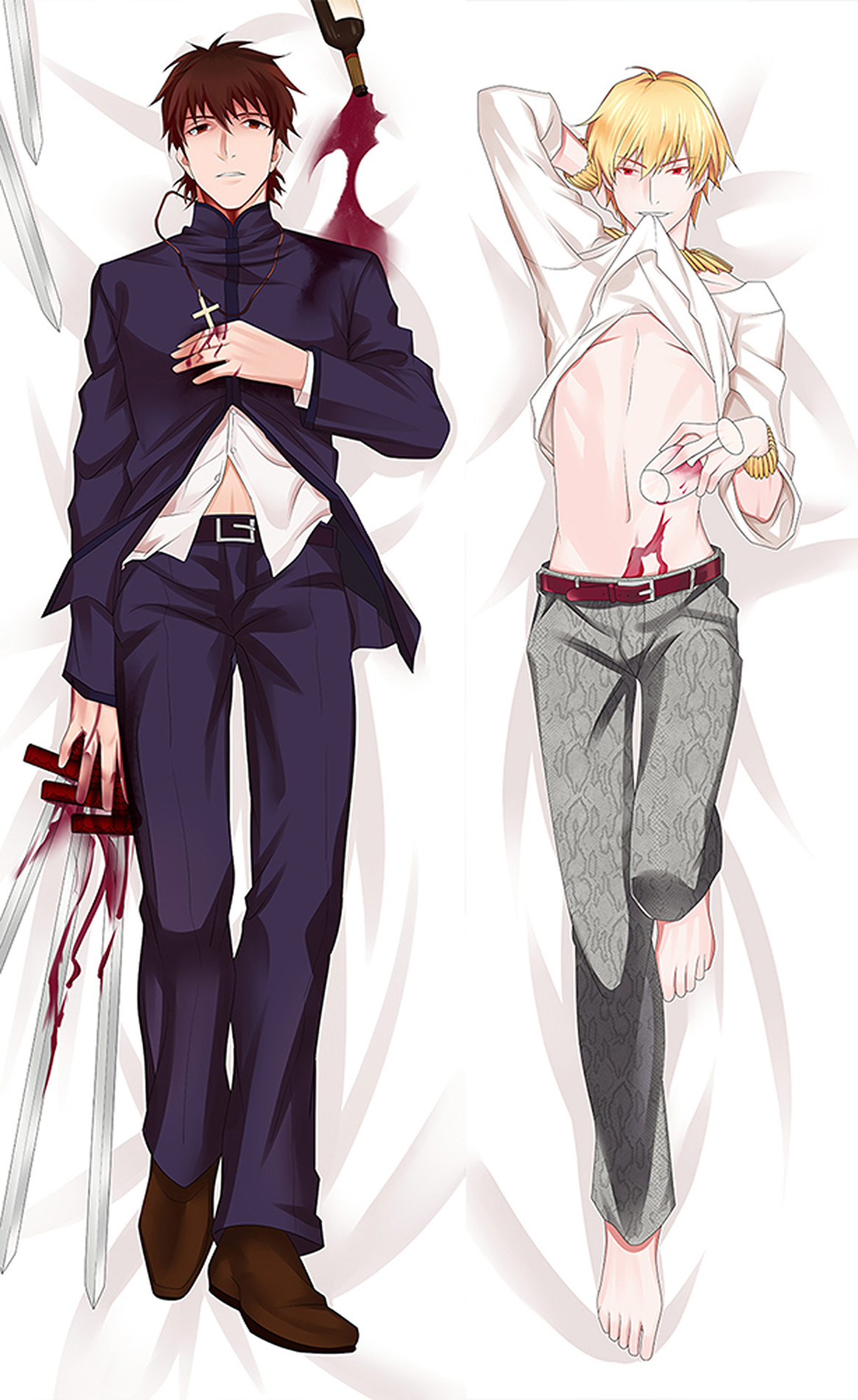 Kirei Kotomine and Gilgamesh from Fate Grand Order dakimakura cover