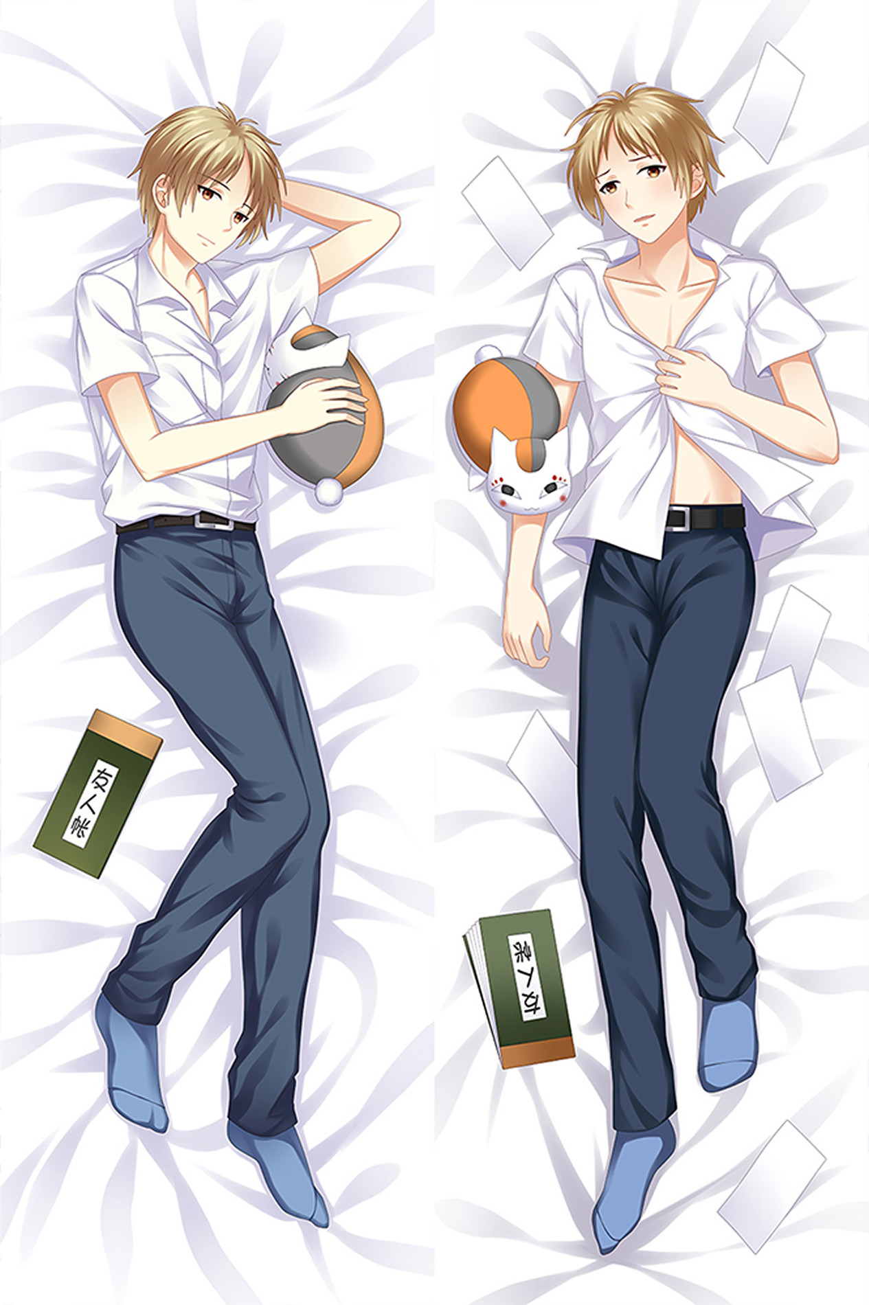 Takashi Natsume and Nyanko Sensei (Natsume's Book of Friends) Dakimakura Body Pillow Cover