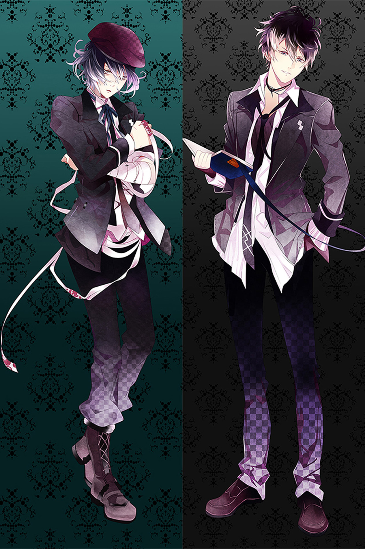 Azusa Mukami and Ruki Mukami from Diabolik Lovers dakimakura cover