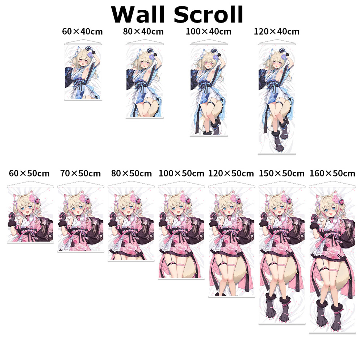Wall Scroll Size Comparison