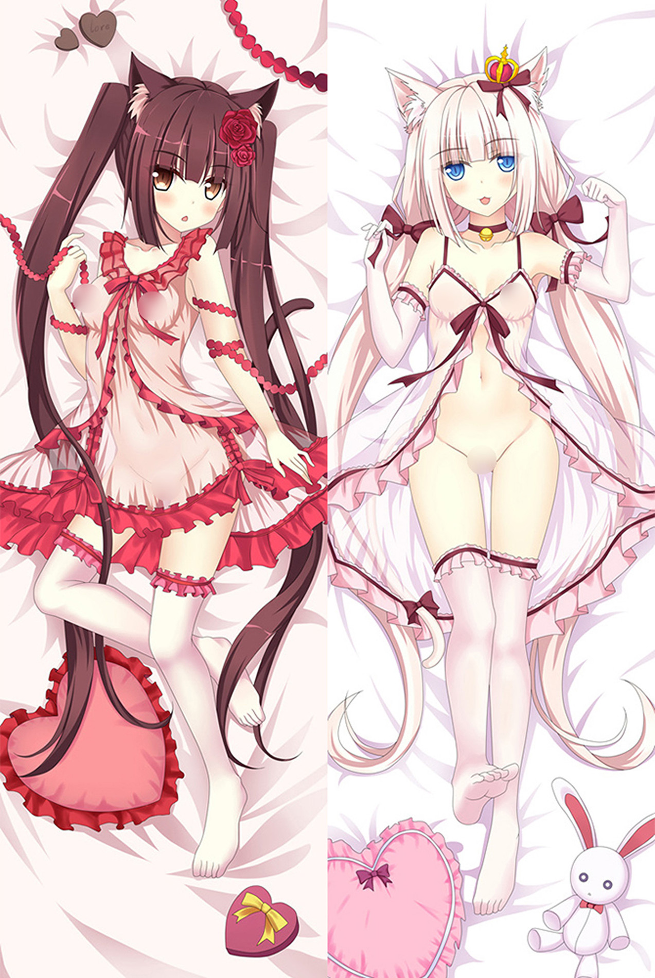 Chocola and Vanilla from Nekopara 18+ dakimakura cover