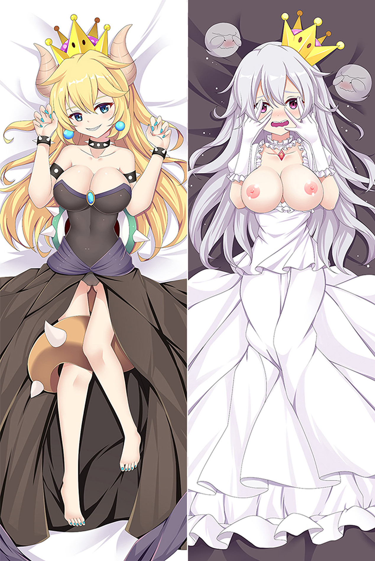 Bowsette and Booette from Super Mario 18+ Uncensored dakimakura cover