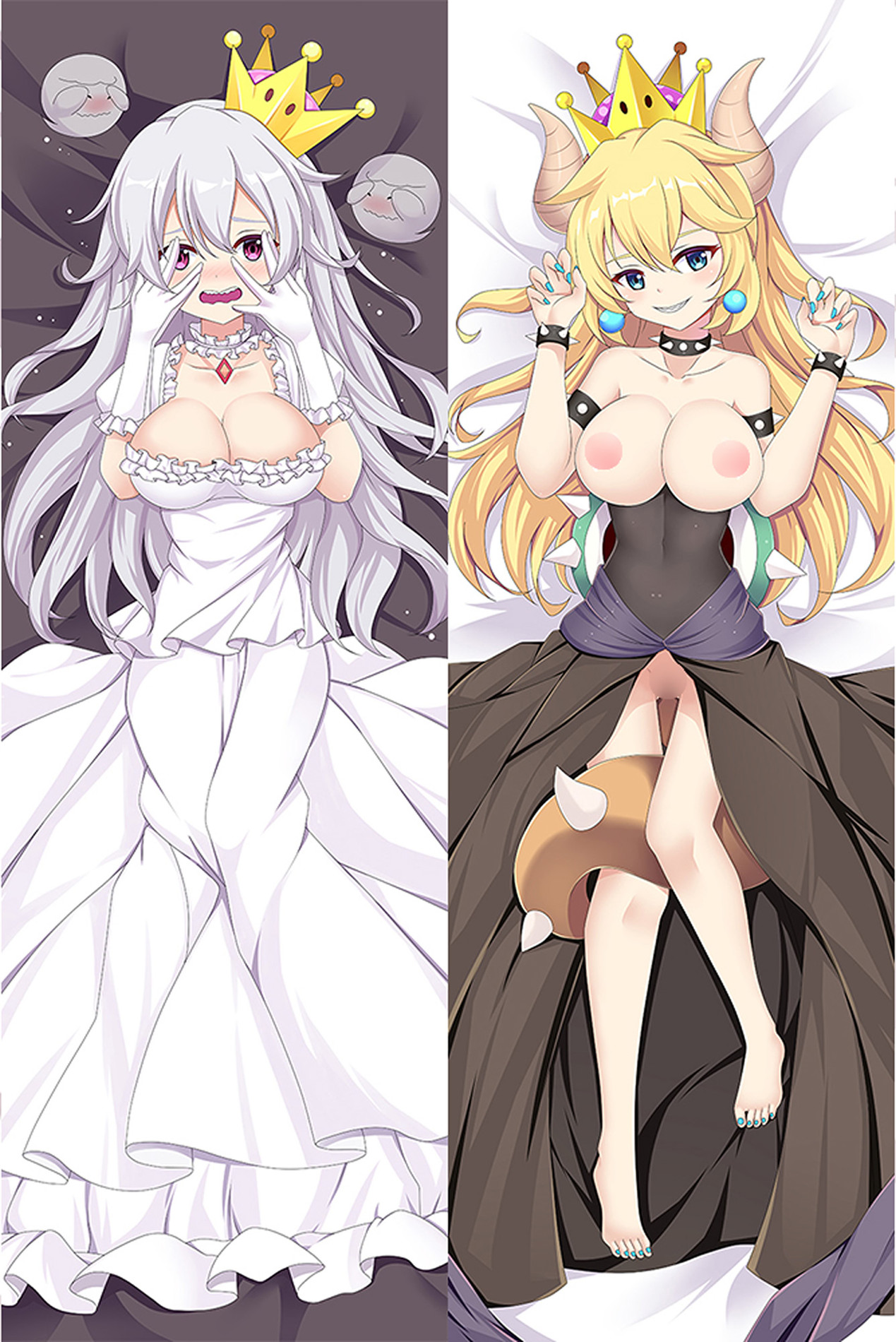Bowsette and Booette from Super Mario 18+ dakimakura cover