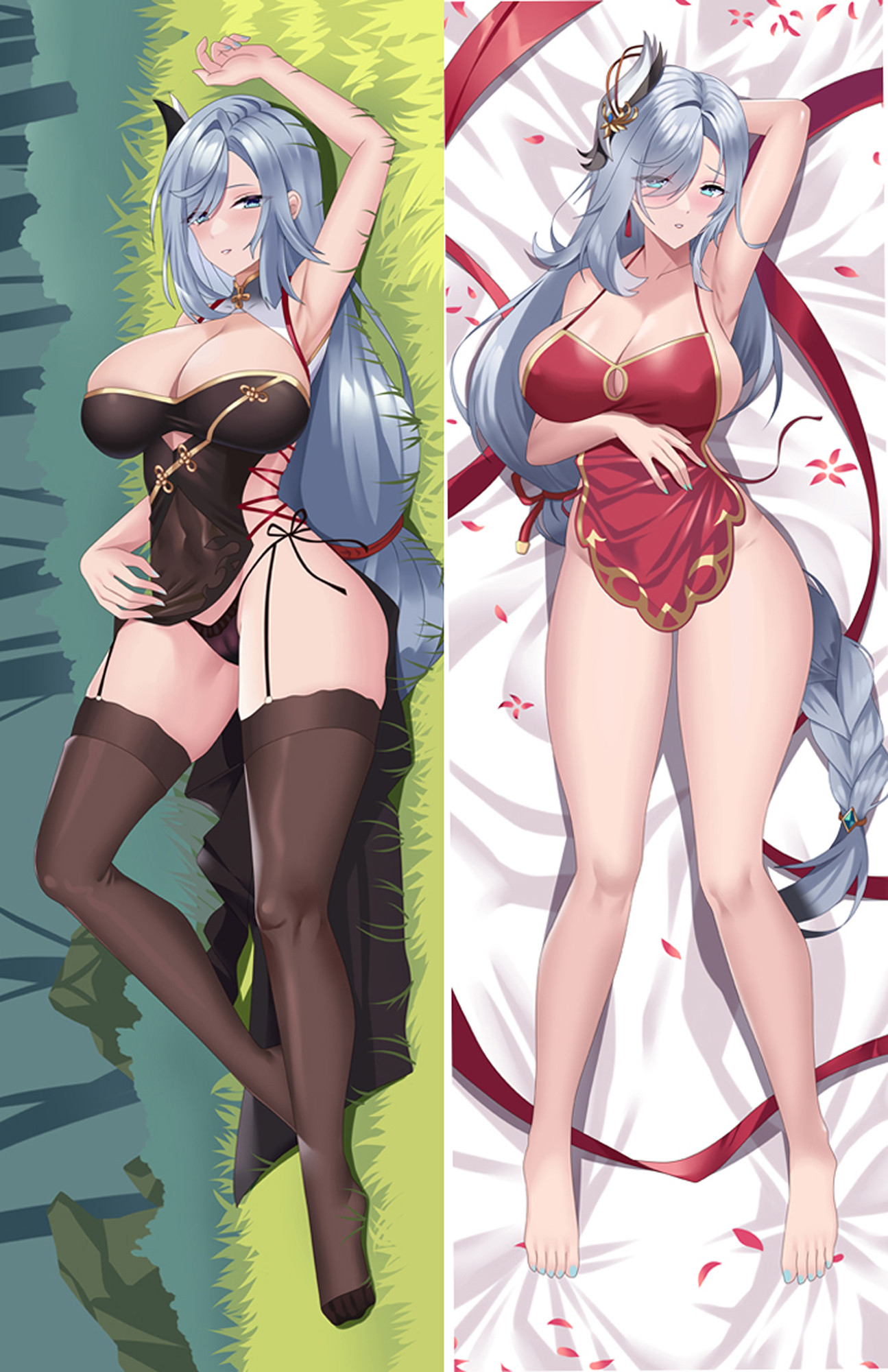 Shenhe from Genshin Impact dakimakura cover
