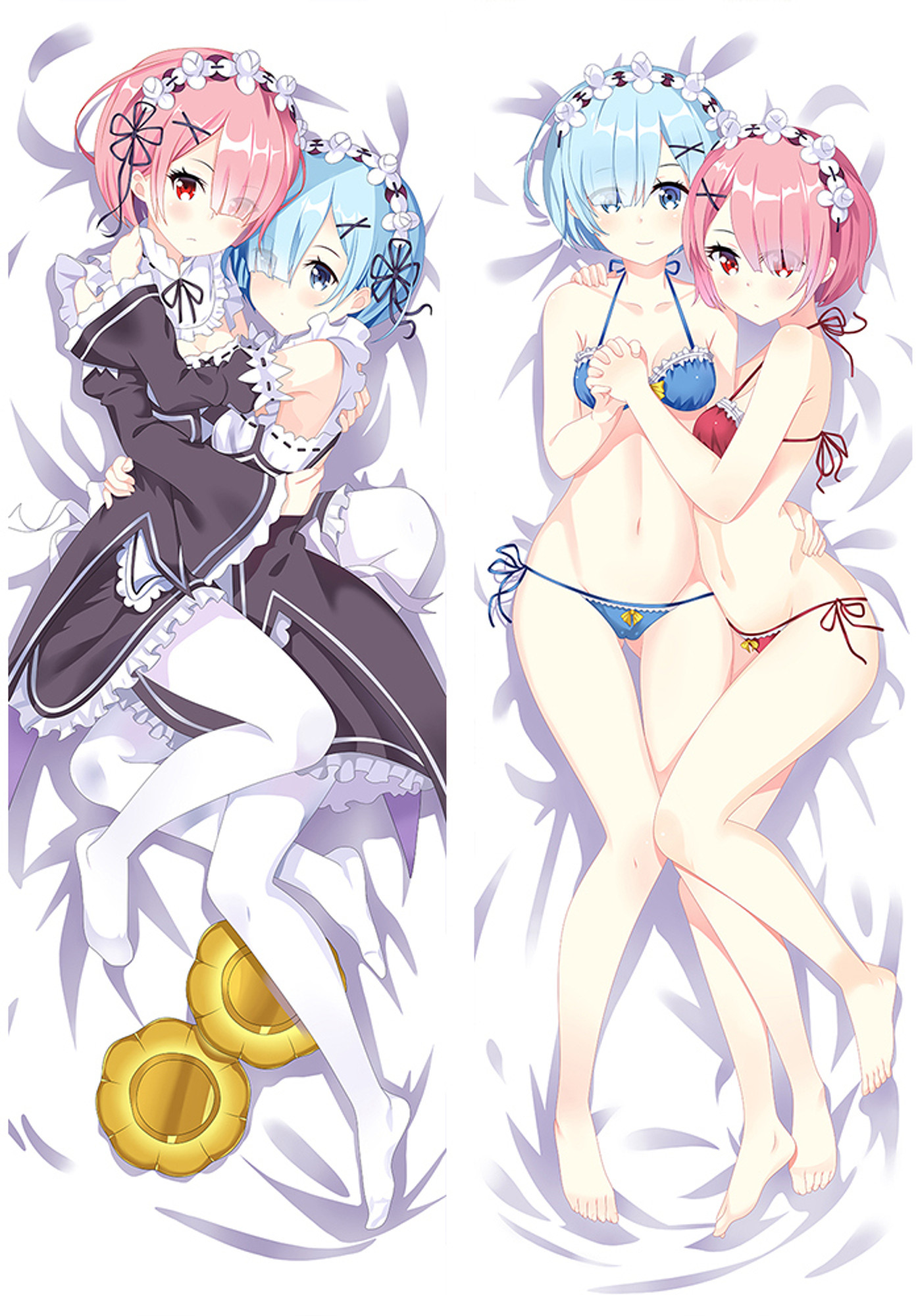 Ram and Rem from Re: Zero dakimakura cover