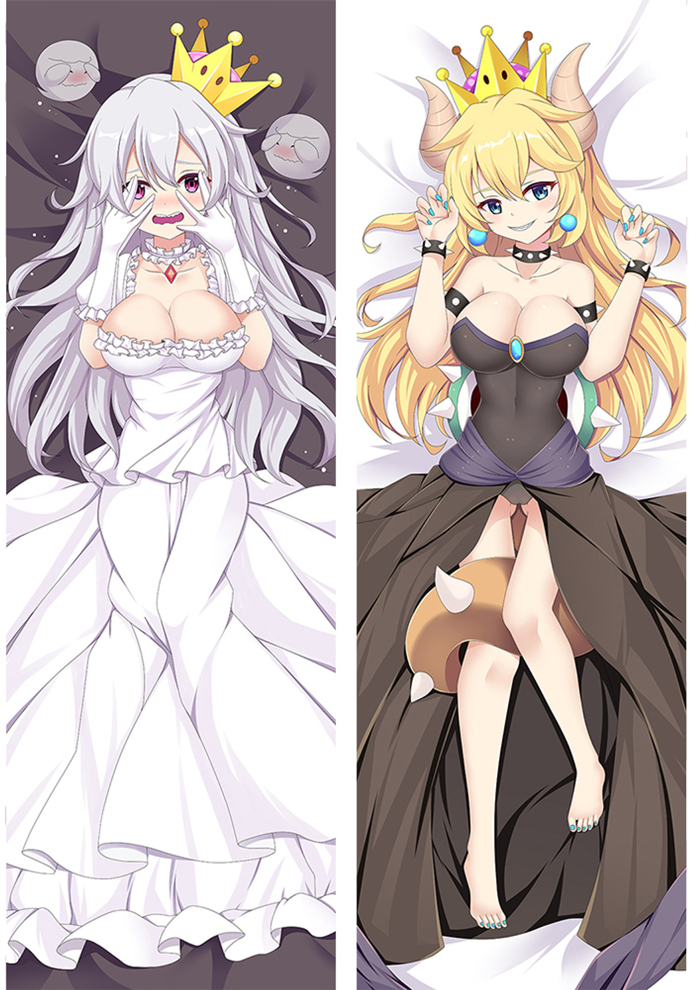 Bowsette and Booette from Super Mario dakimakura cover