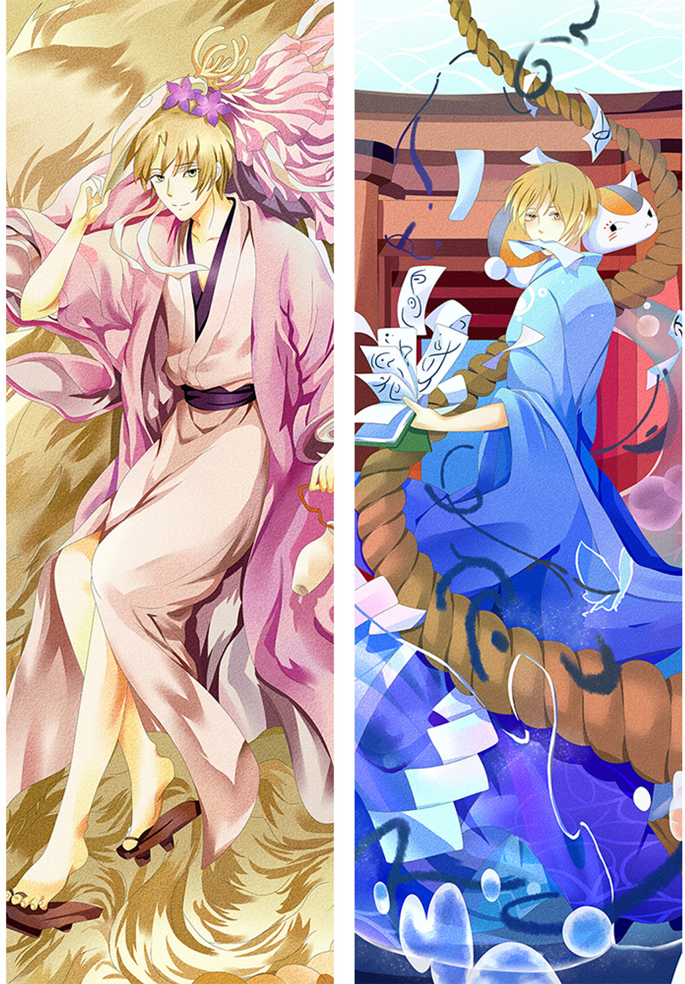 Takashi Natsume and Nyanko Sensei from Natsume's Book of Friends dakimakura cover