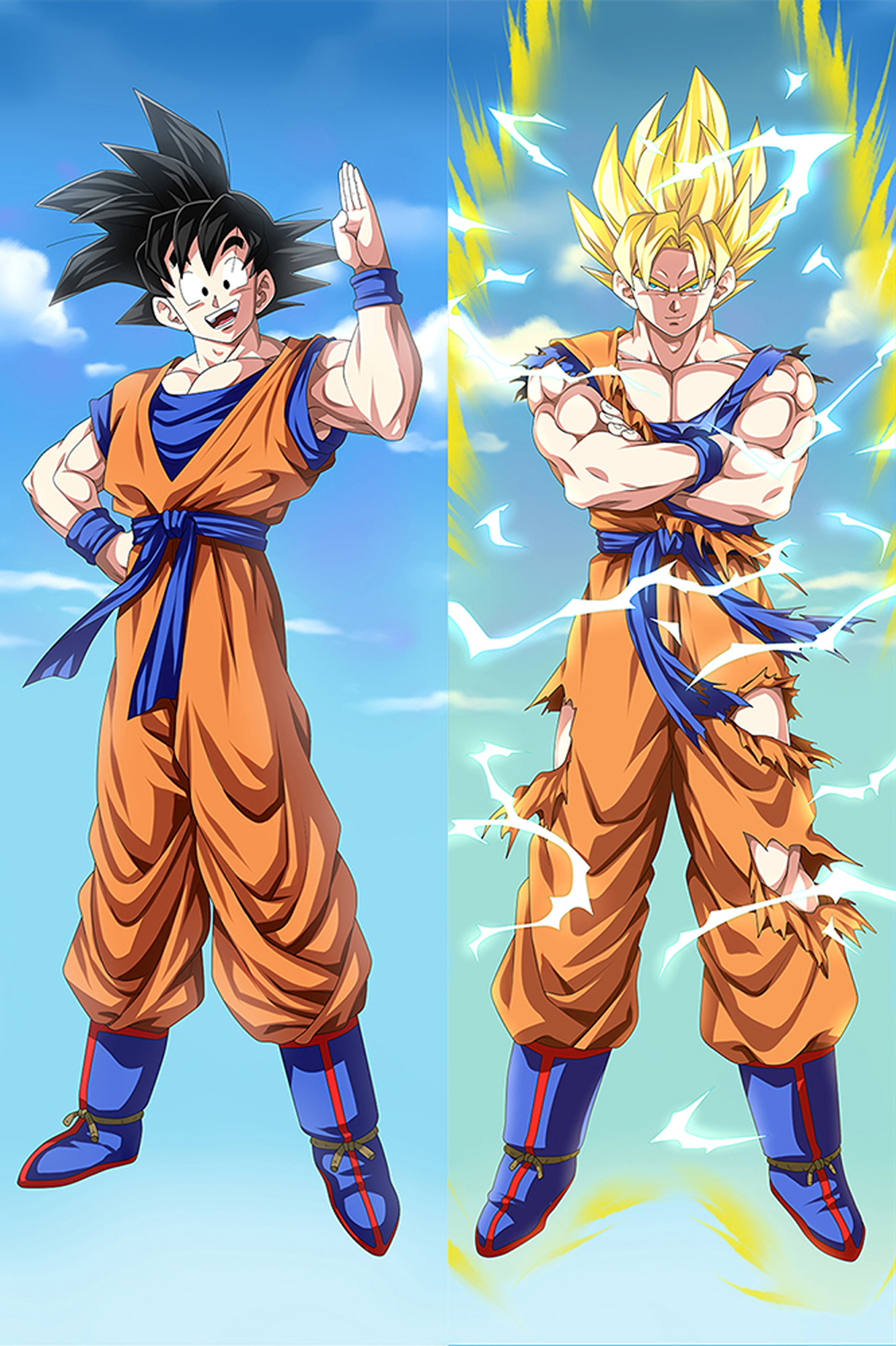 Son Goku and Vegeta from Dragon Ball Z dakimakura cover