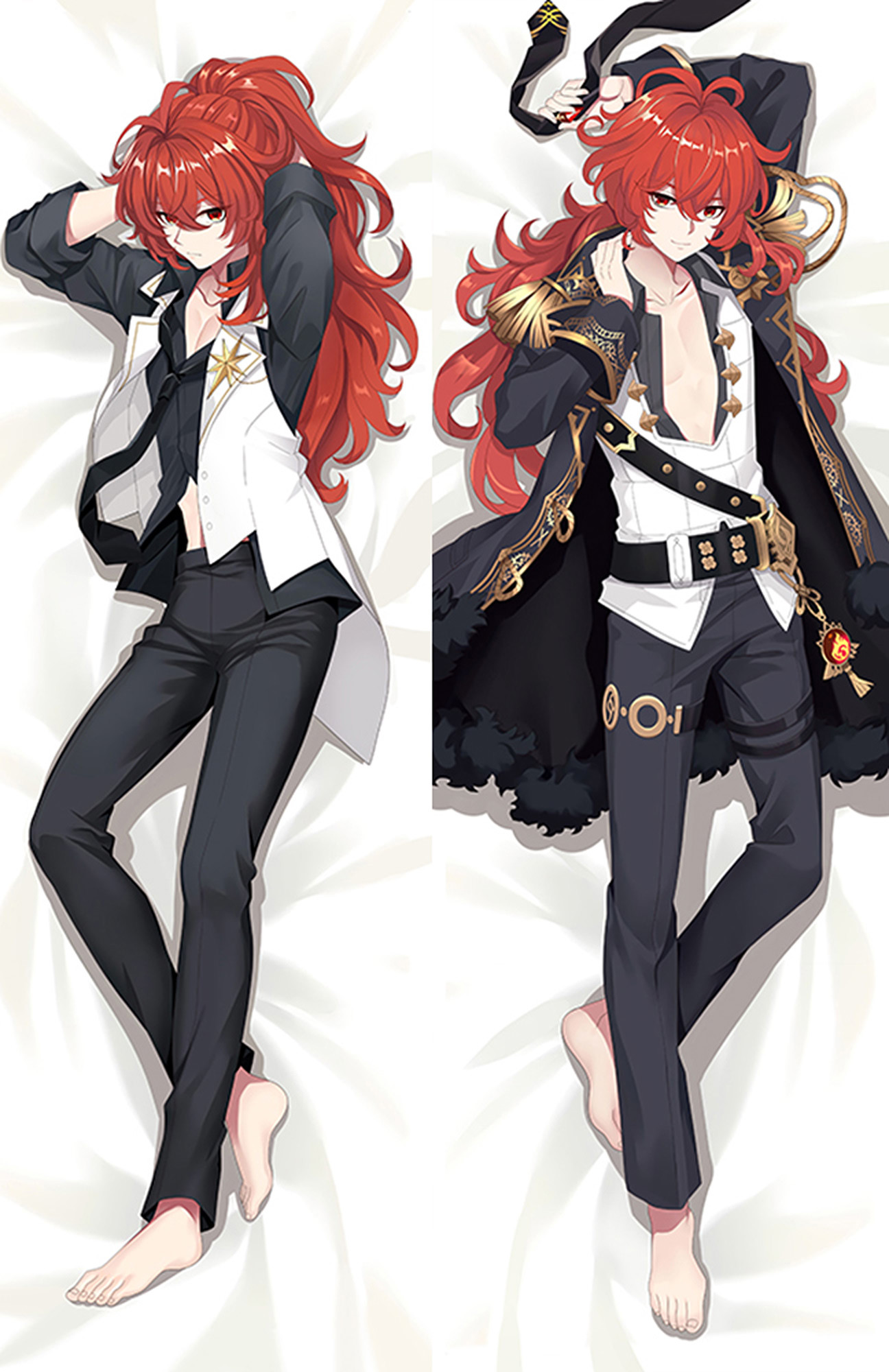 Diluc Ragnvindr from Genshin Impact dakimakura cover