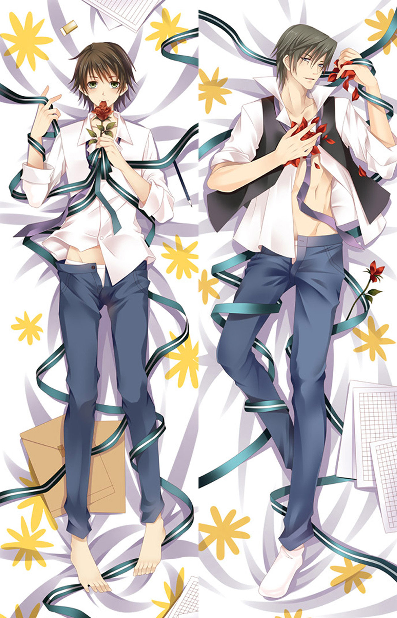 Misaki Takahashi and Akihiko Usami from Junjou Romantica dakimakura cover