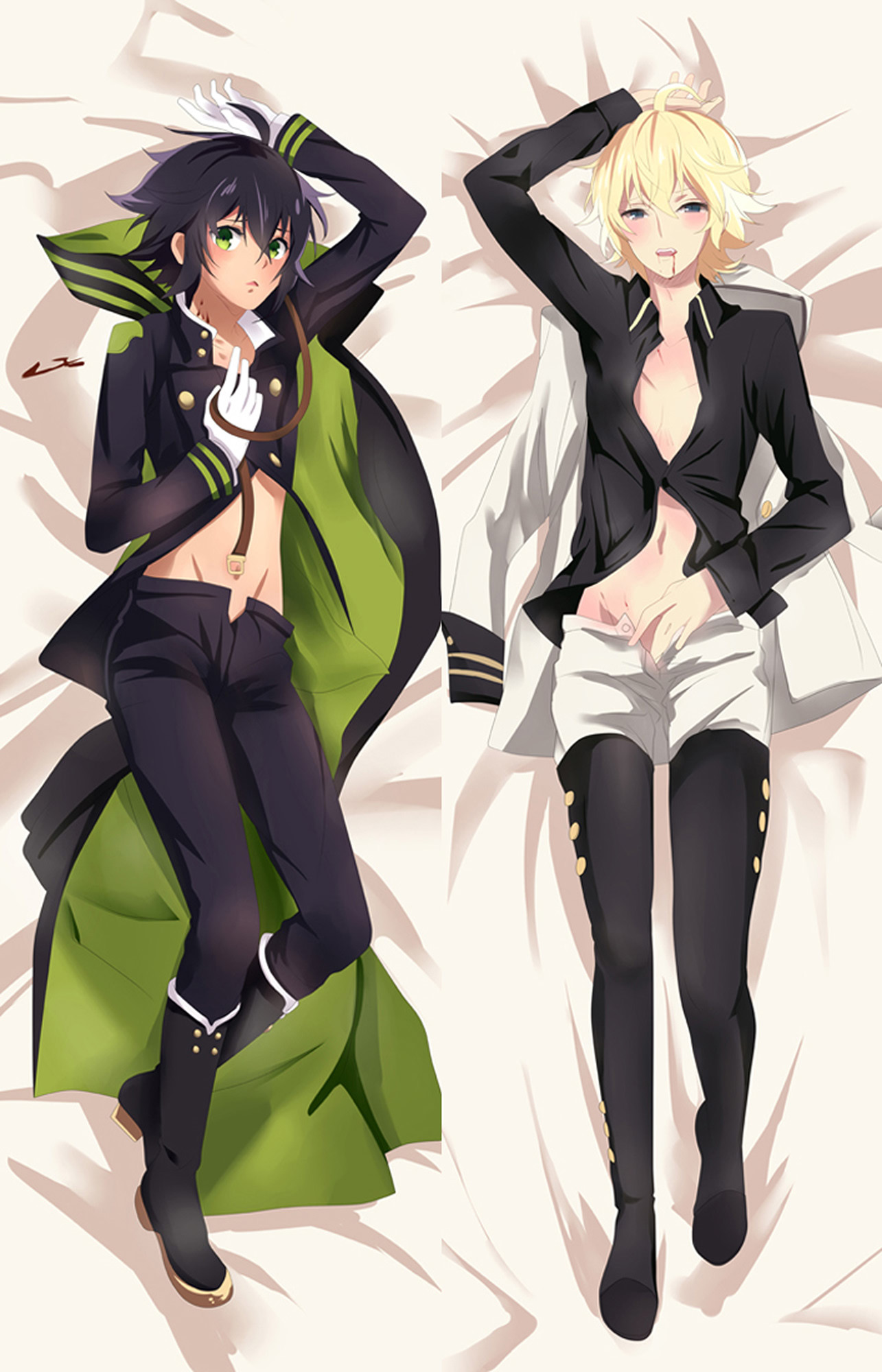 Yuichiro Hyakuya and Mikaela Hyakuya from Seraph of the End dakimakura cover