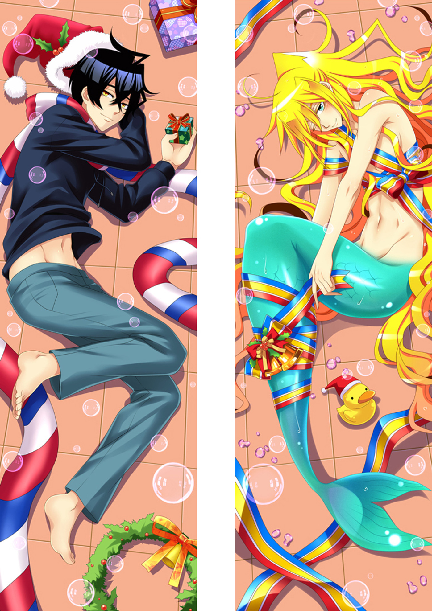 Tatsumi and Wakasa from Merman in My Tub dakimakura cover