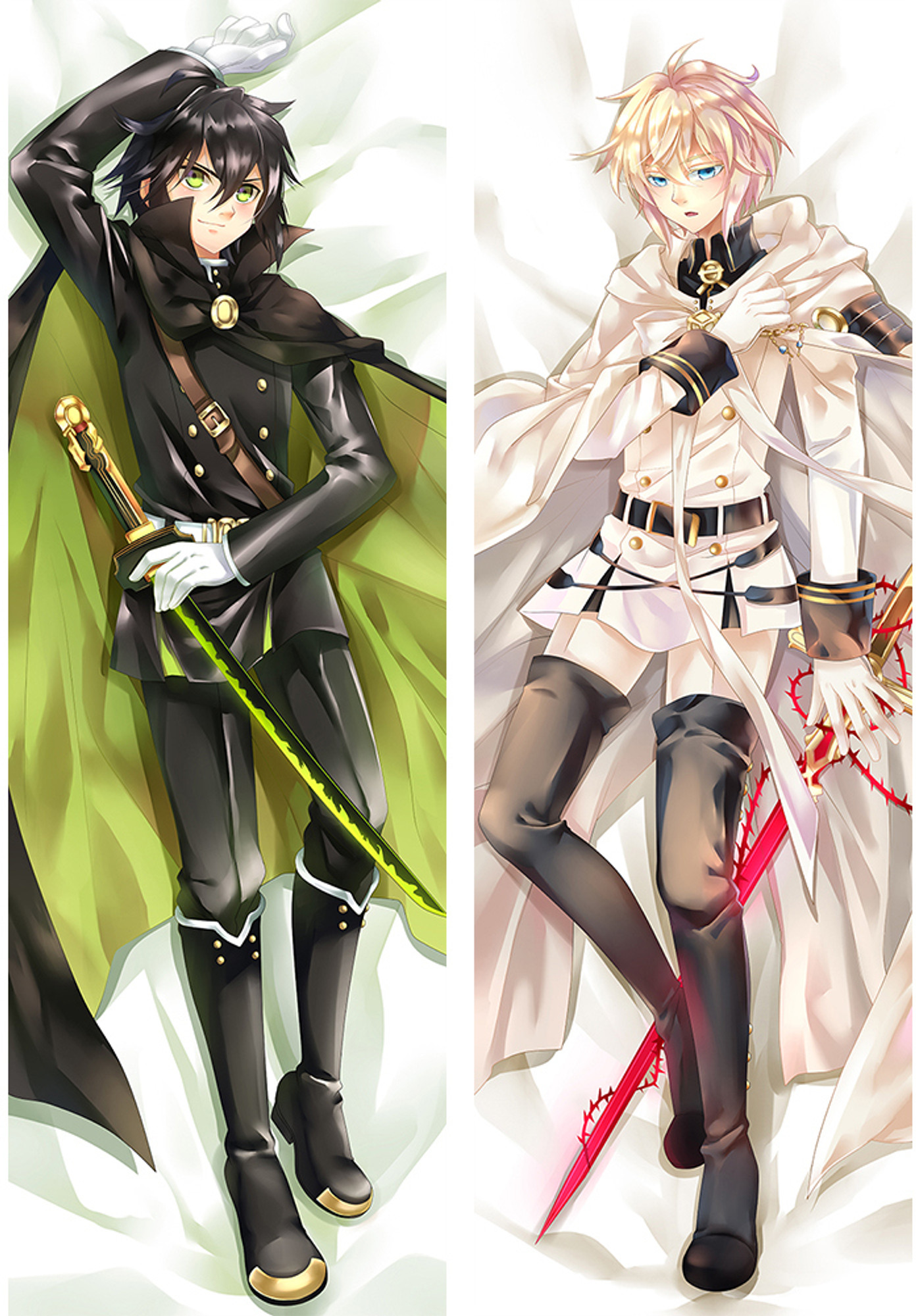 Yuichiro Hyakuya and Mikaela Hyakuya from Seraph of the End dakimakura cover