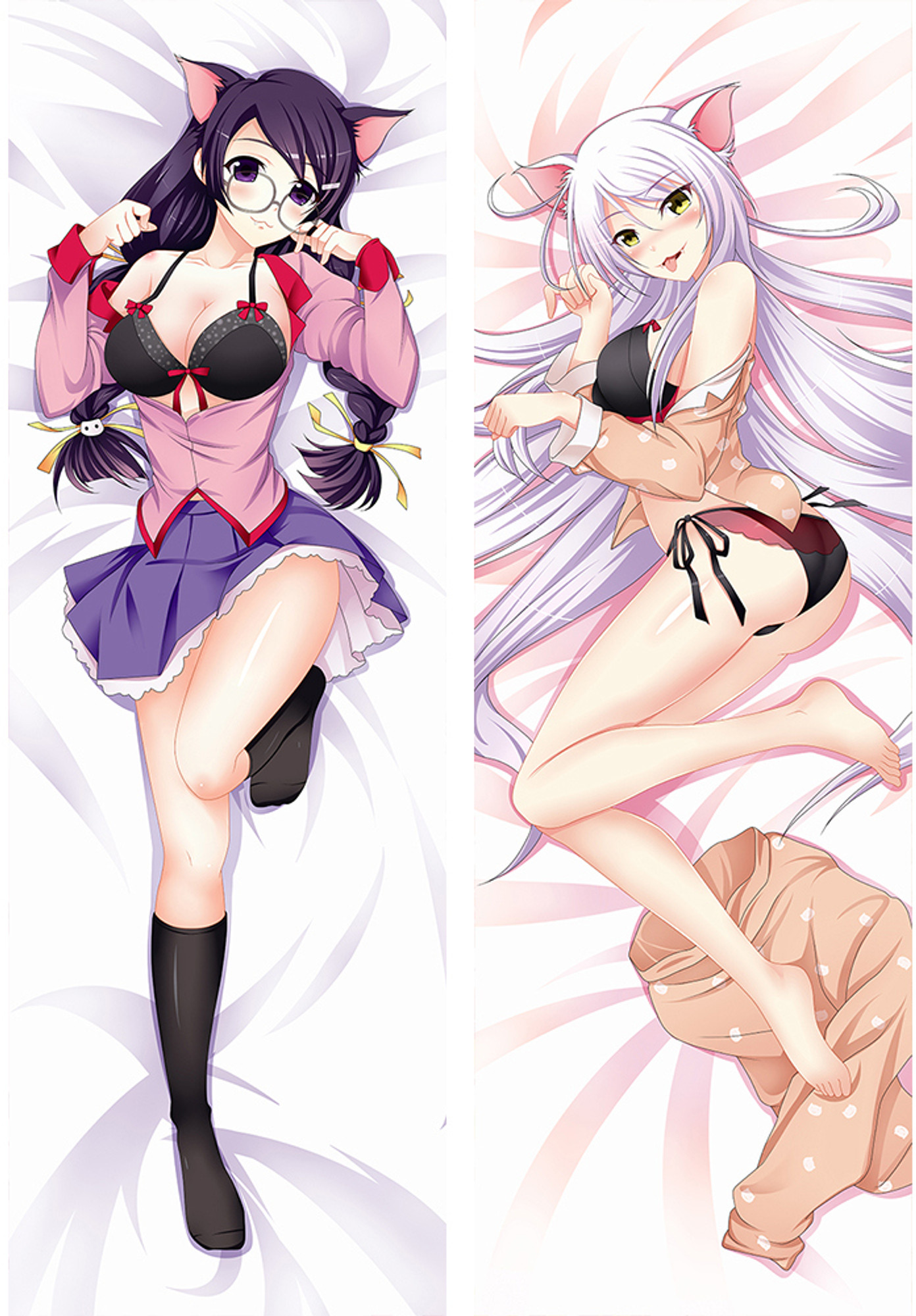 Tsubasa Hanekawa and Black Hanekawa from Bakemonogatari dakimakura cover