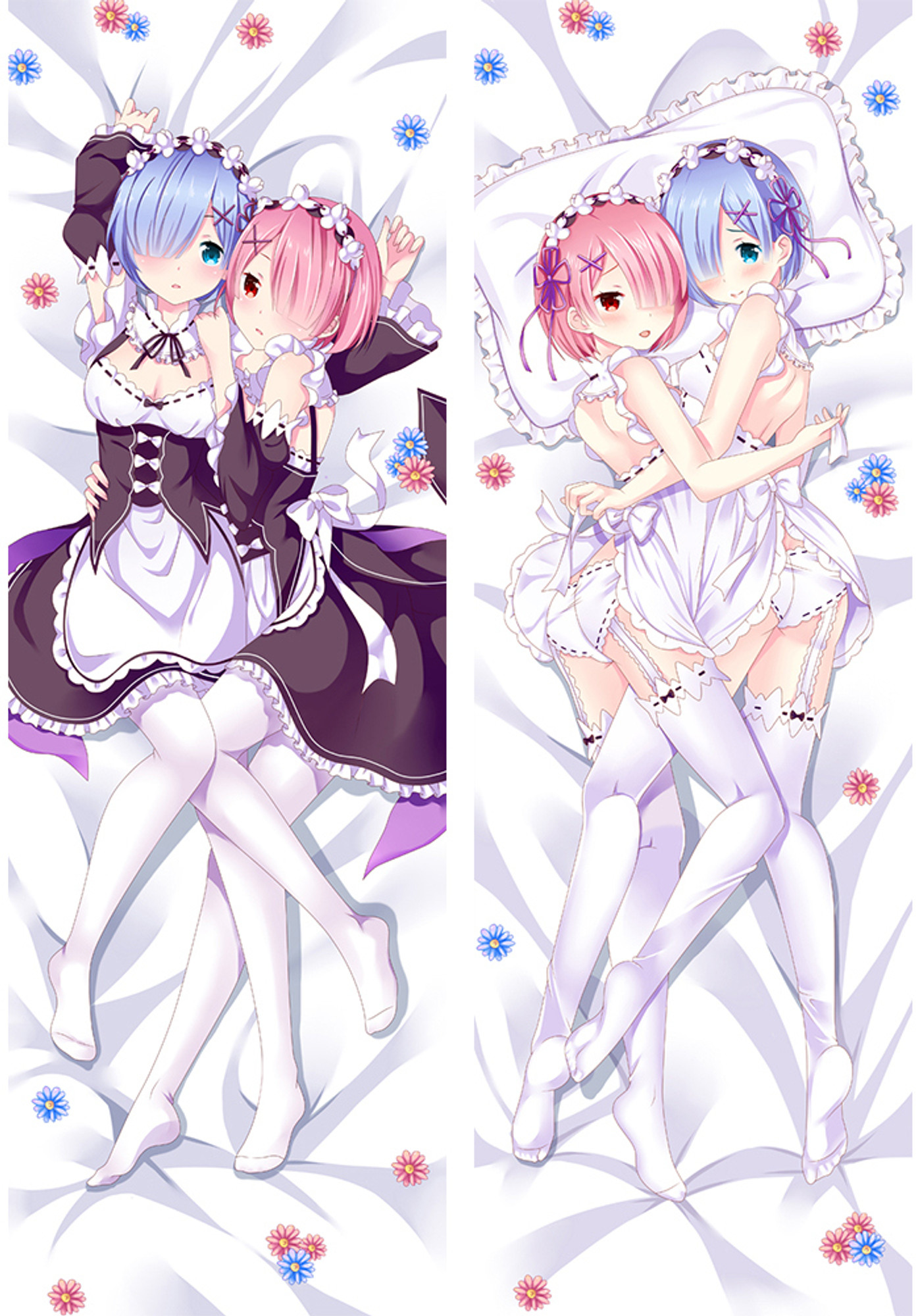 Ram and Rem from Re: Zero dakimakura cover