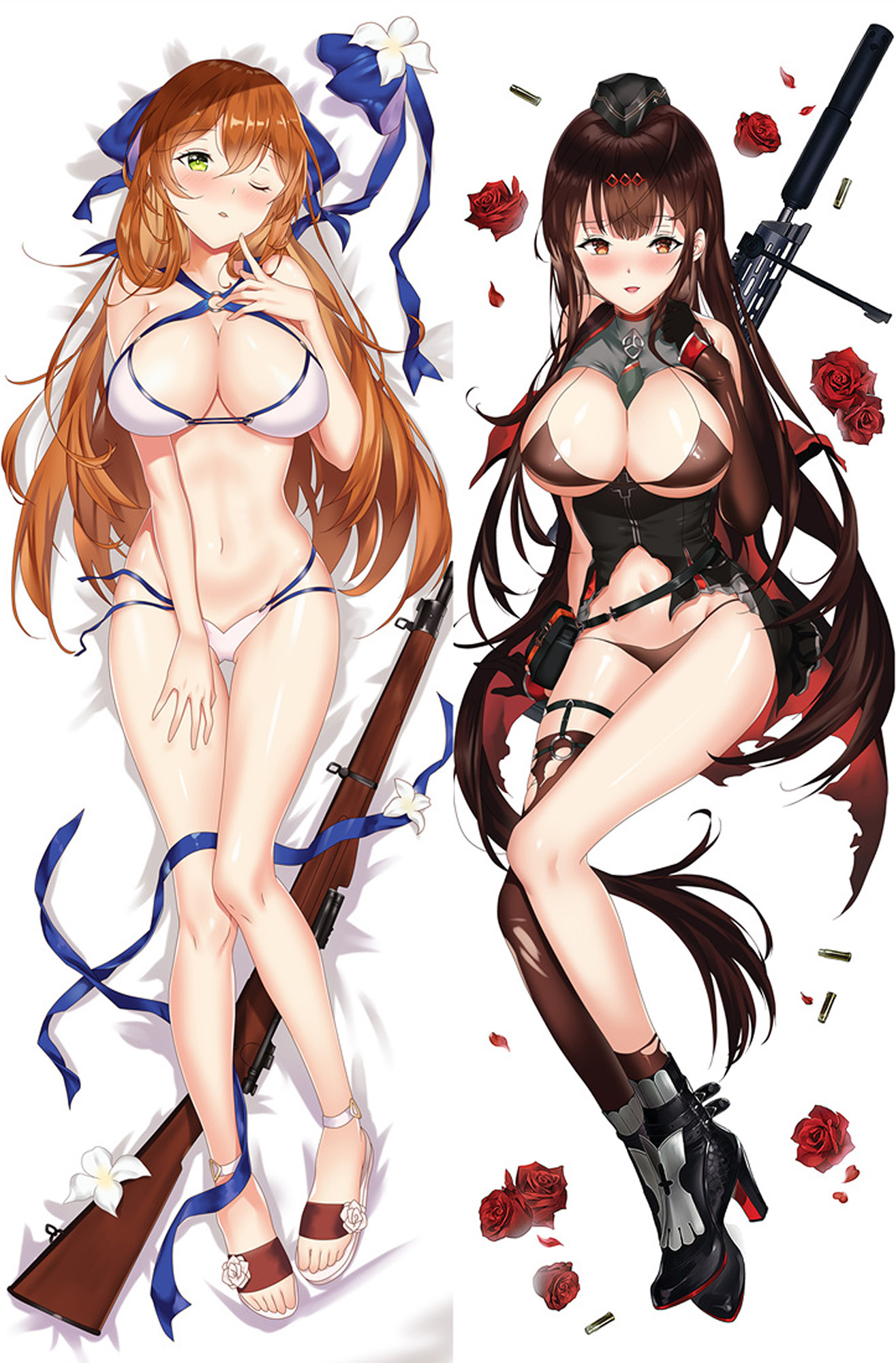 Springfield and DSR from Girls Frontline dakimakura cover
