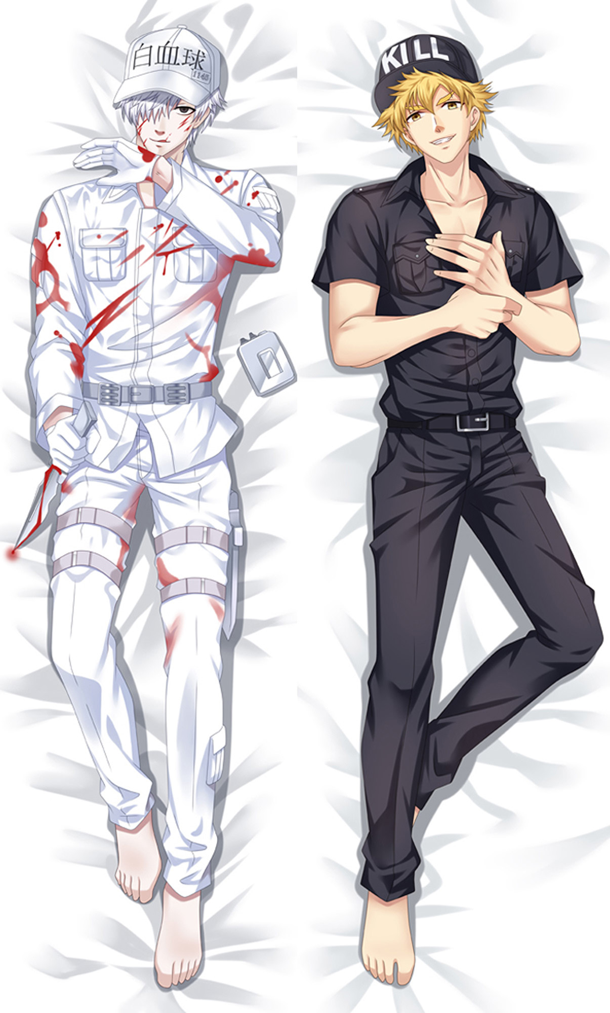 White Blood Cell and Killer T from Cells at Work dakimakura cover
