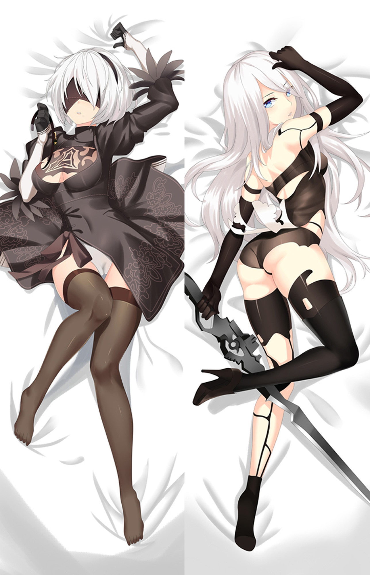 A2 and 2B from NieR Automata dakimakura cover