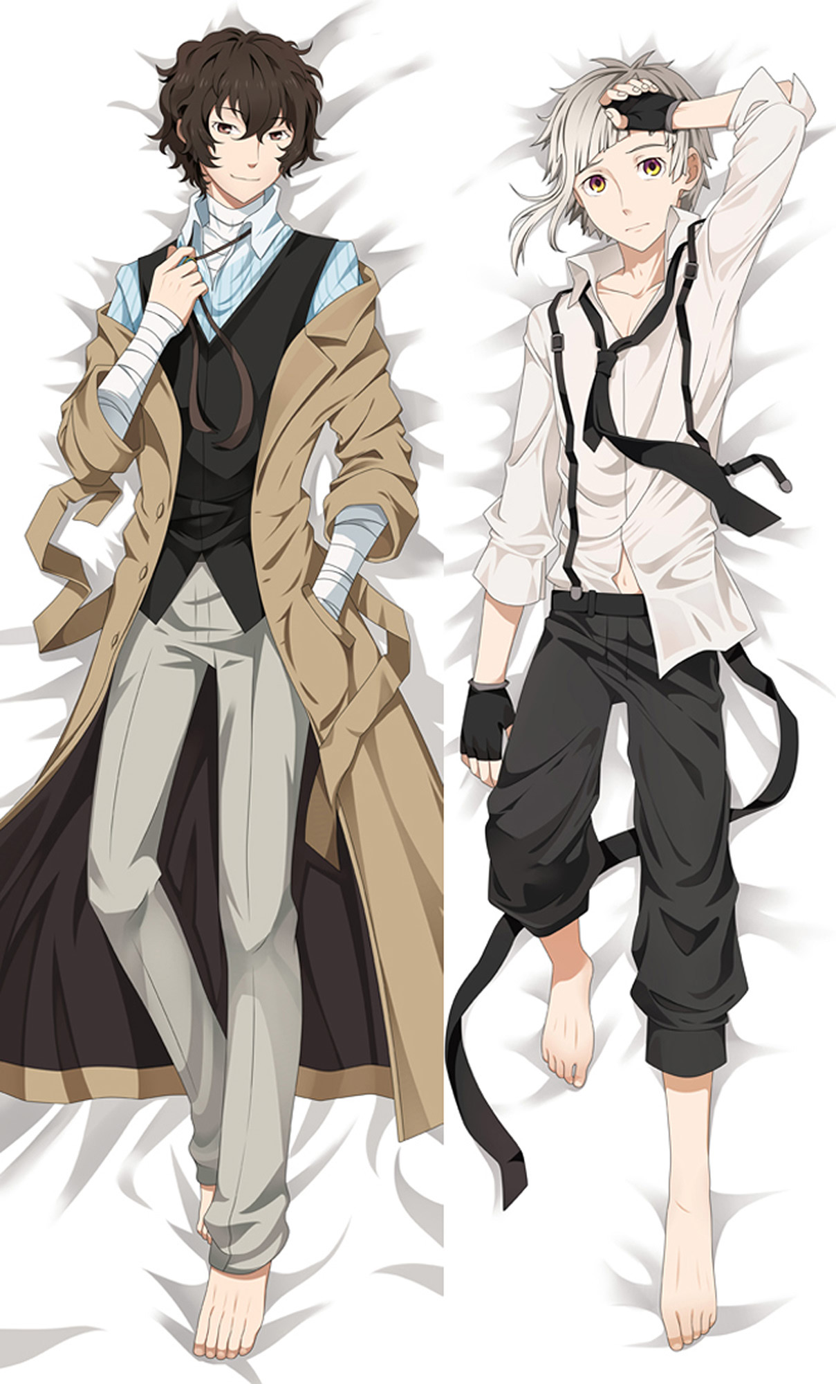 Osamu and Atsushi from Bungo Stray Dogs dakimakura cover