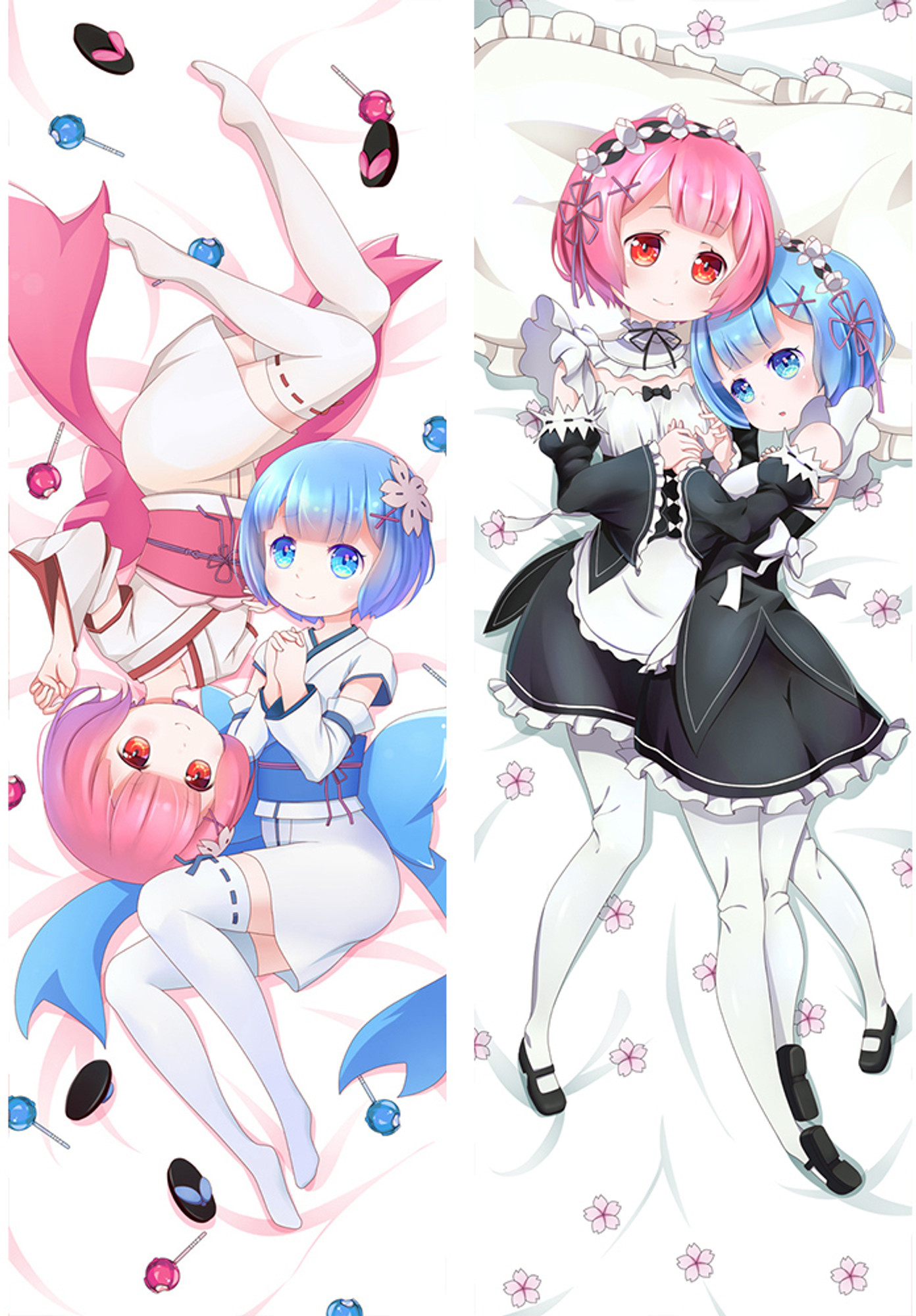 Ram and Rem from Re: Zero dakimakura cover
