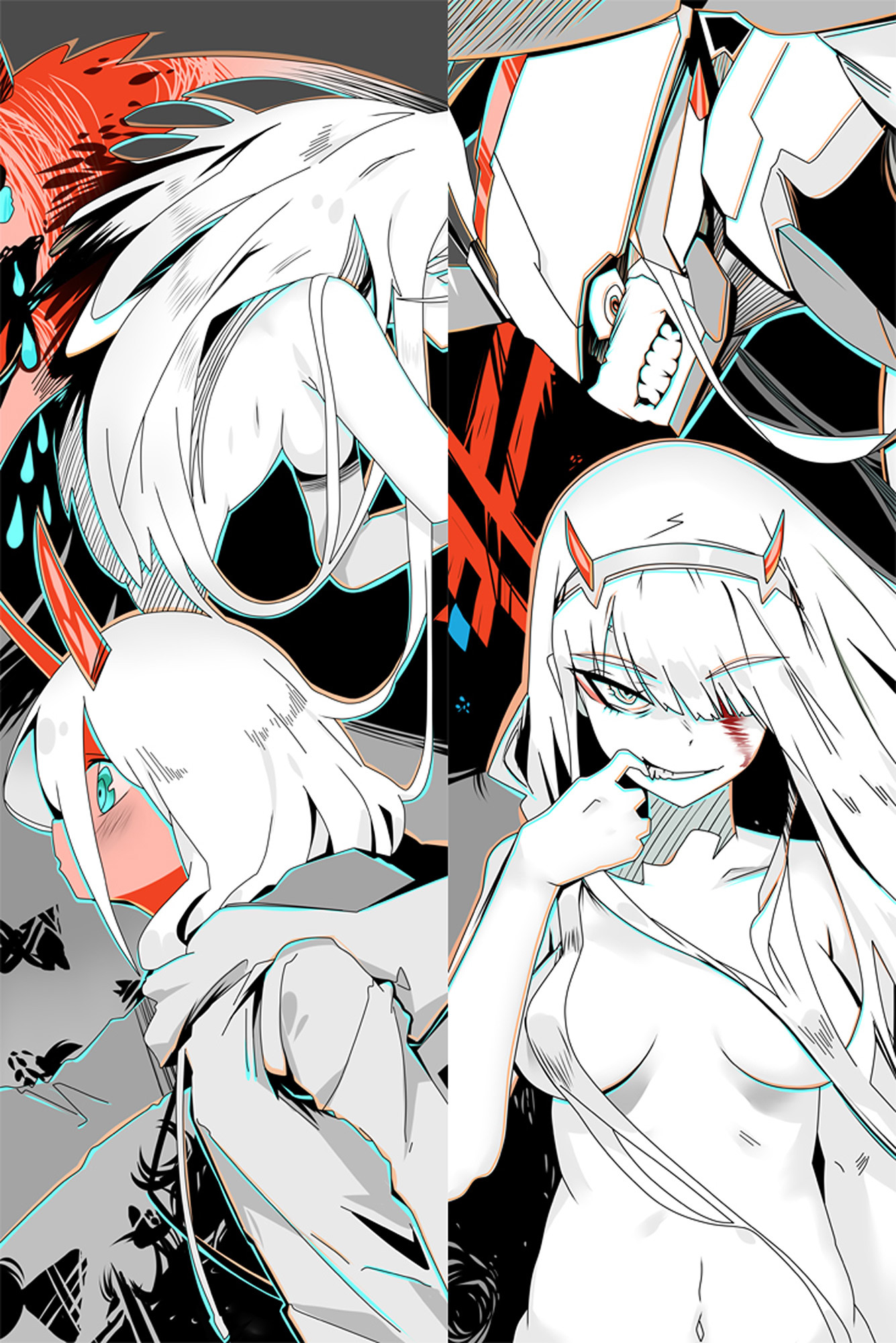 Zero Two from Darling in the FranXX dakimakura cover