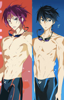 Rin and Haruka from Free! dakimakura cover