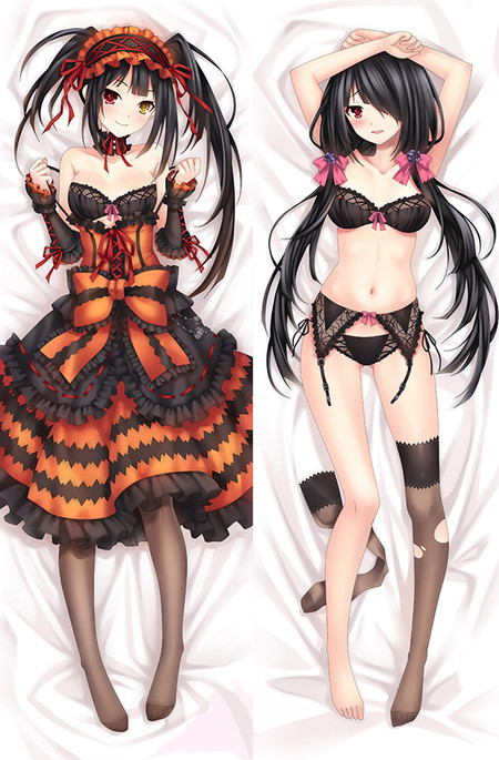 Kurumi Tokisaki avec robe gothique orange et dentelle noire