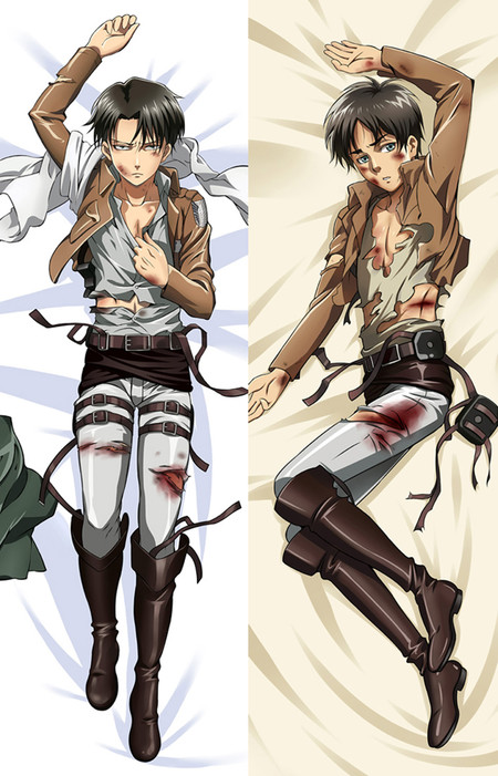 Eren Yeager and Levi Ackerman Dakimakura Body Pillow Kissenbezug