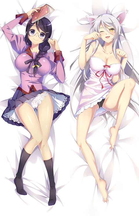 Tsubasa Hanekawa and Black Hanekawa Dakimakura Body Pillow Cover