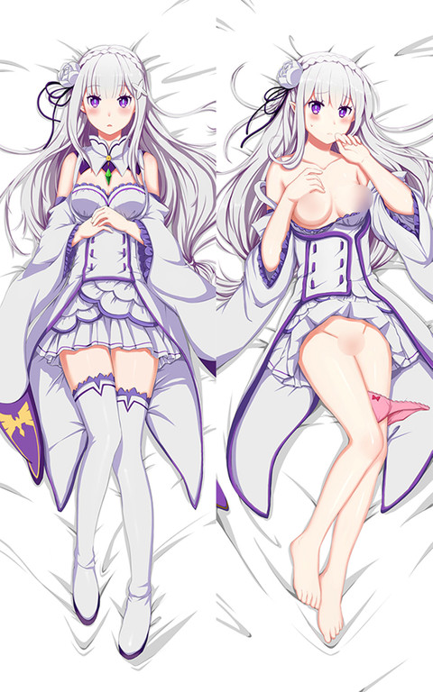 Emilia 18+ NSFW Dakimakura Body Pillow Kissenbezug
