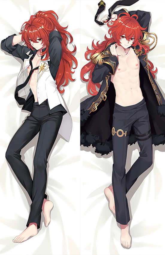 Diluc Ragnvindr from Genshin Impact dakimakura cover