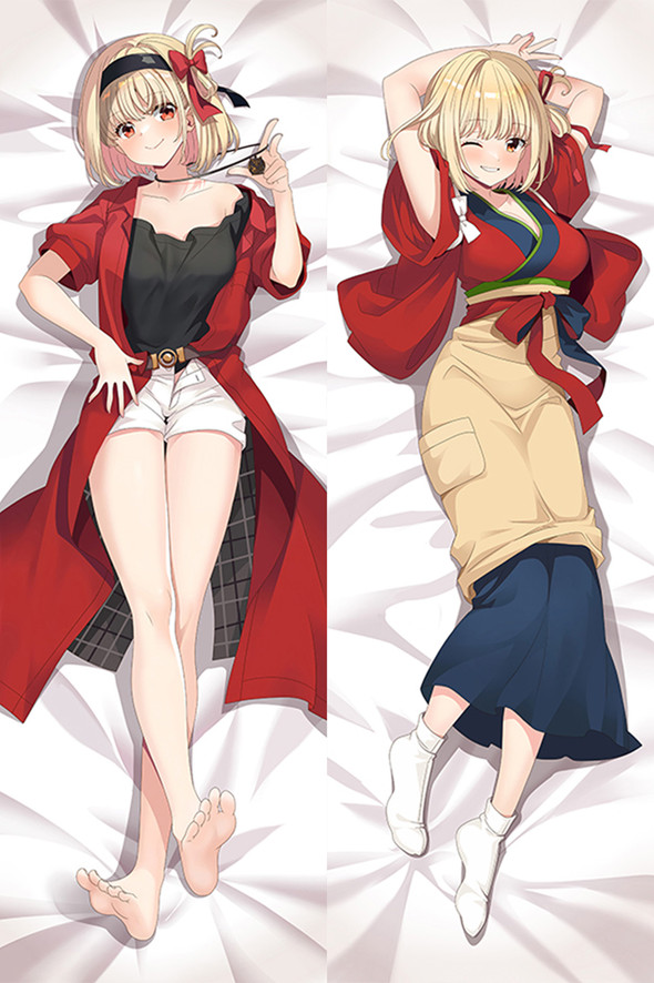 Chisato Nishikigi from Lycoris Recoil dakimakura cover Chisato Nishikigi from Lycoris Recoil dakimakura cover