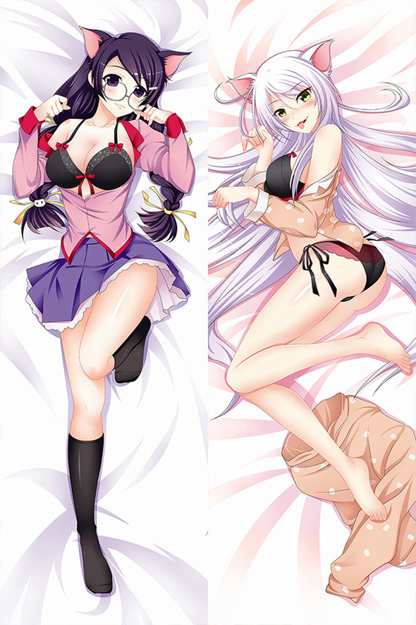 Tsubasa Hanekawa and Black Hanekawa from Bakemonogatari dakimakura cover