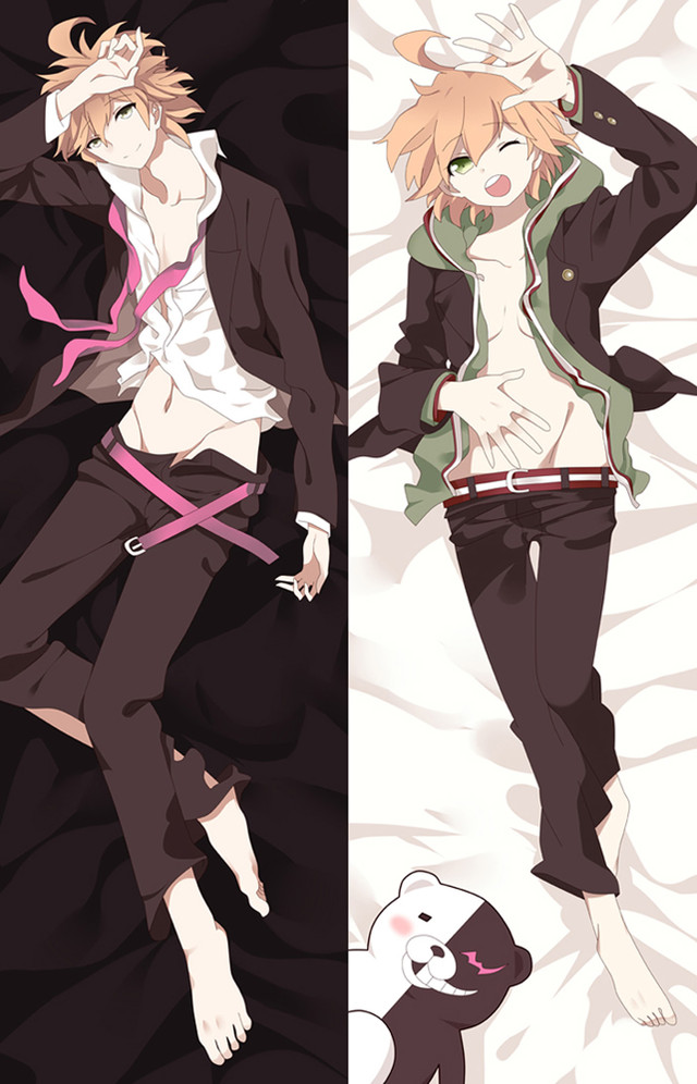 Makoto Naegi - Green Hoodie and Pink Tie