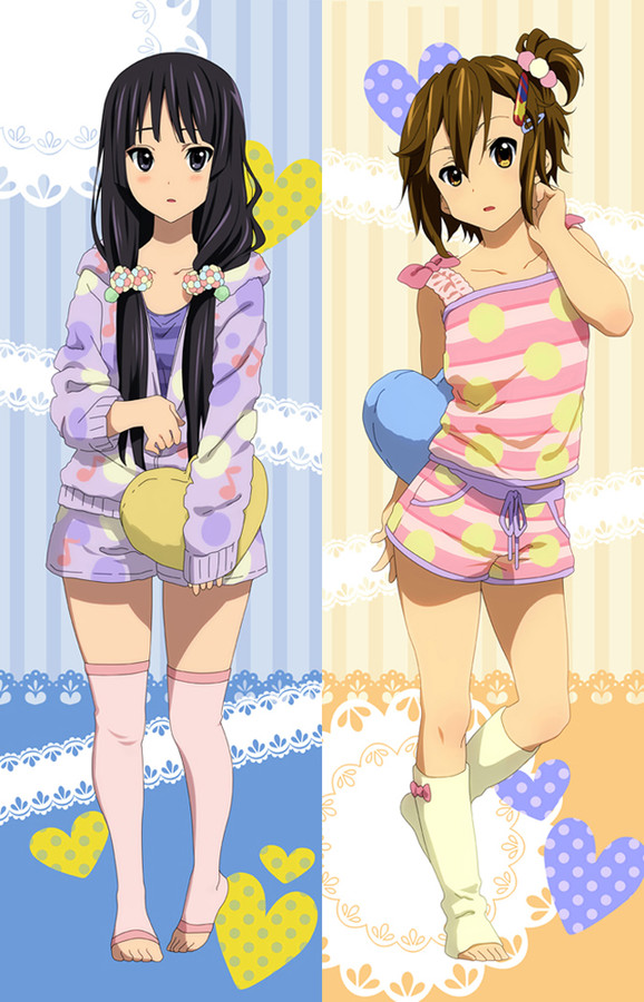 Mio Akiyama and Yui Hirasawa from K-ON dakimakura cover