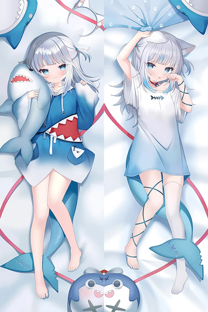 Gawr Gura Dakimakura Housse de Coussin Corporel