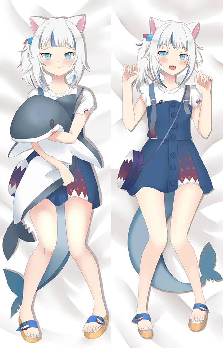 Gawr Gura Dakimakura Housse de Coussin Corporel
