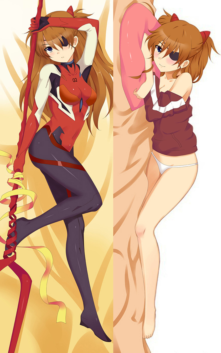 Funda de almohada corporal Dakimakura de Asuka Langley (Neon Genesis Evangelion)