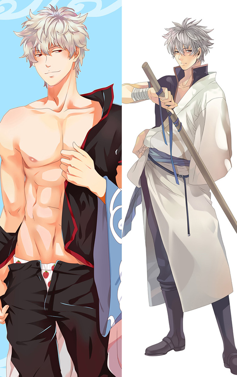 Gintoki Sakata (Gintama) Fodera per Dakimakura Cuscino Anime